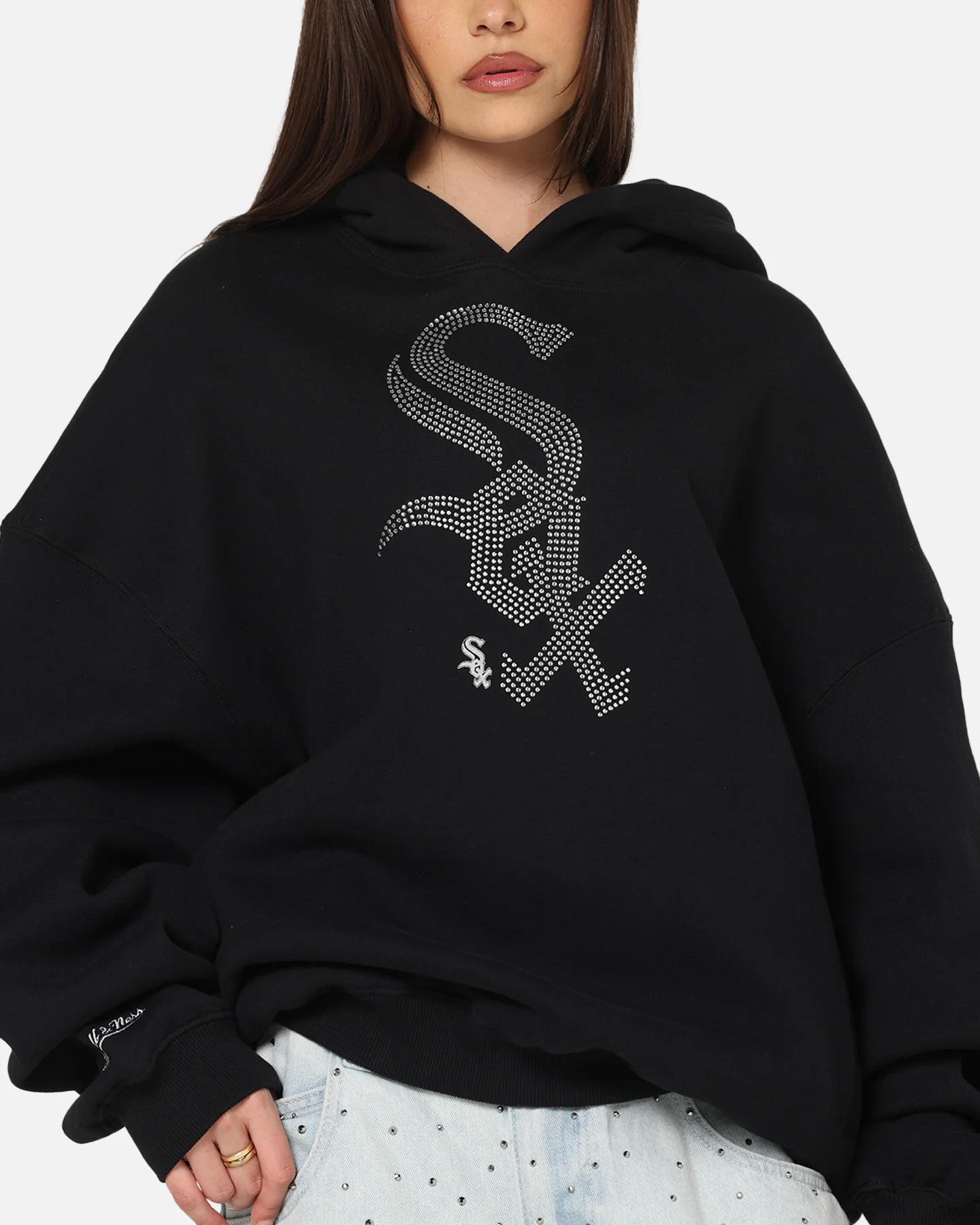 Mitchell & Ness Chicago White Sox Rhinestone Hoodie Faded Black