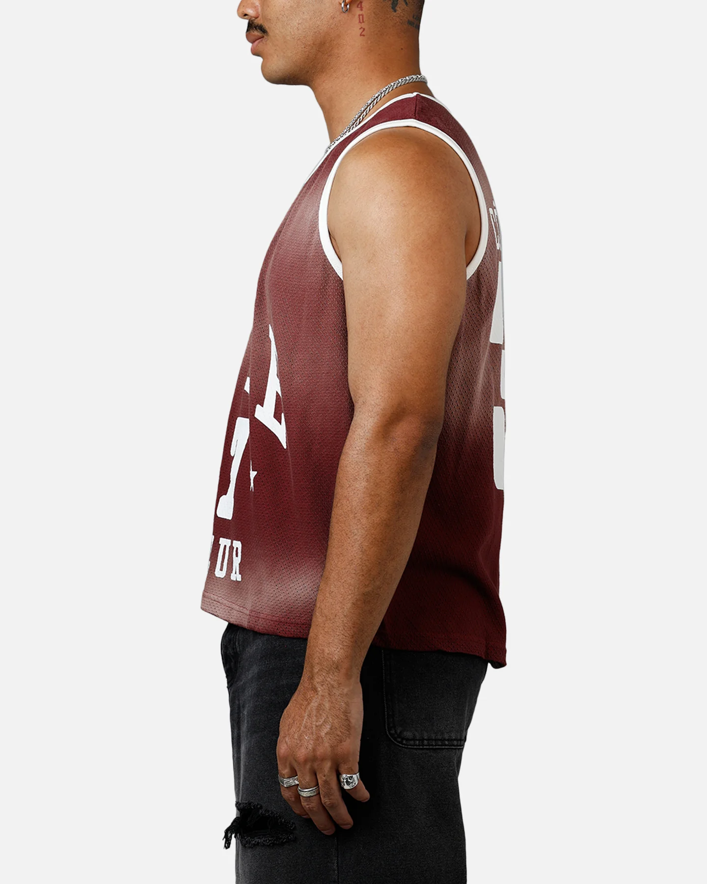 MNML Jersey Pinnie Tank Burgundy