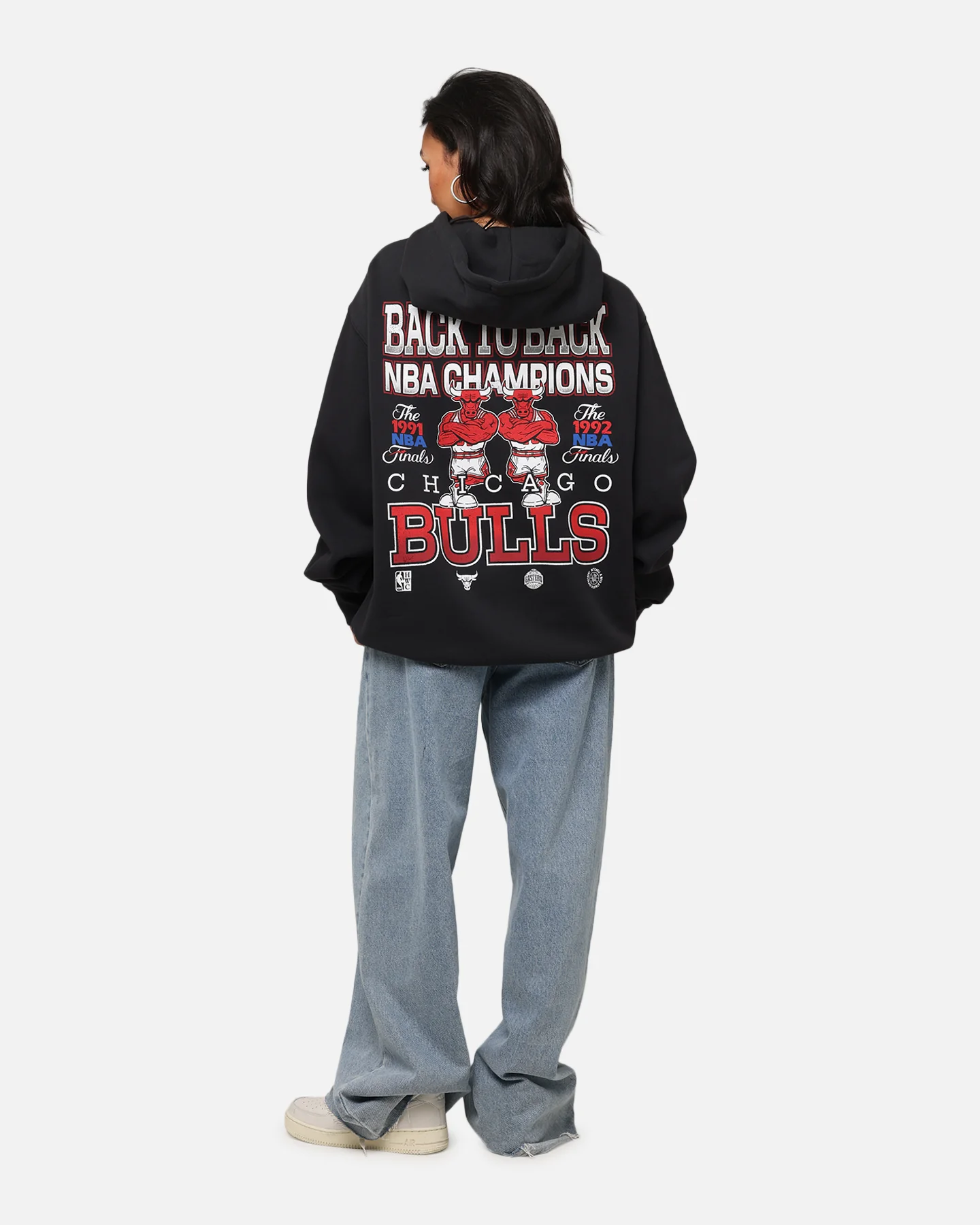 Mitchell & Ness Chicago Bulls Back To Back Hoodie Faded Black