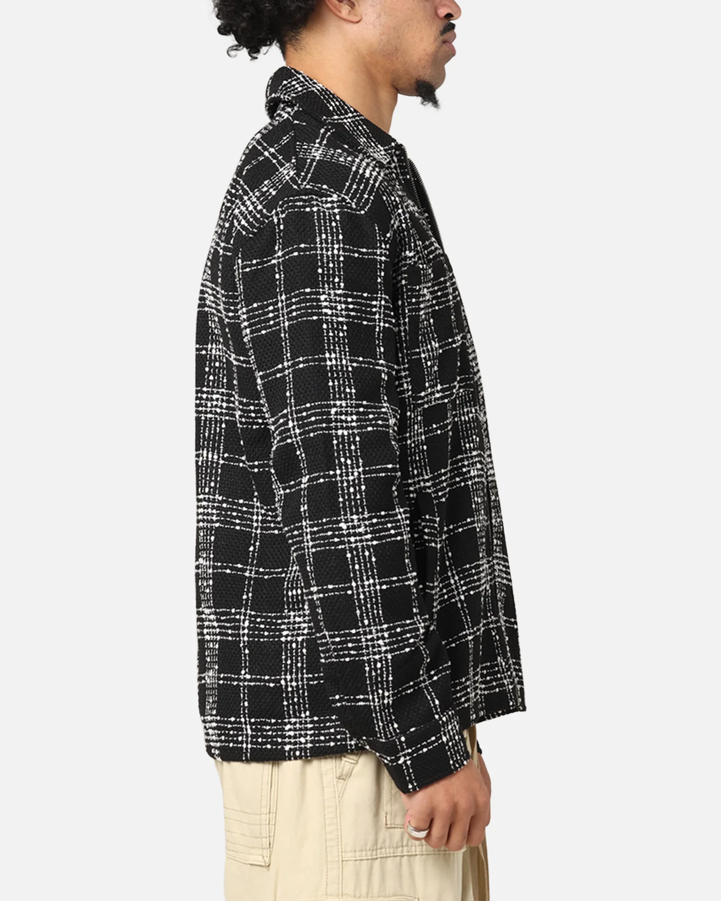 XXIII Boucle Tweed Zip Jacket Black/White
