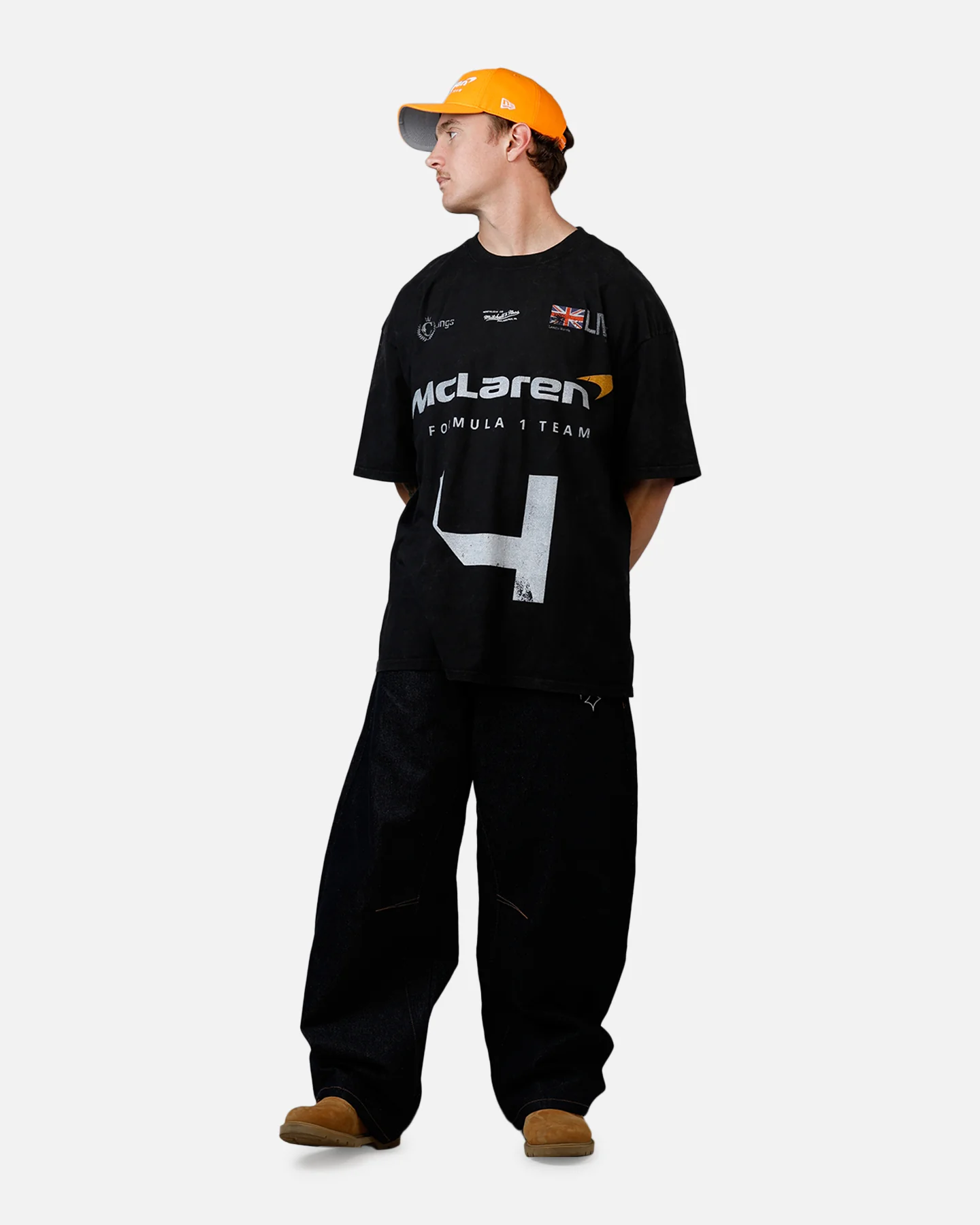 Culture Kings X McLaren F1 Lando Disco T-Shirt Black Acidwash
