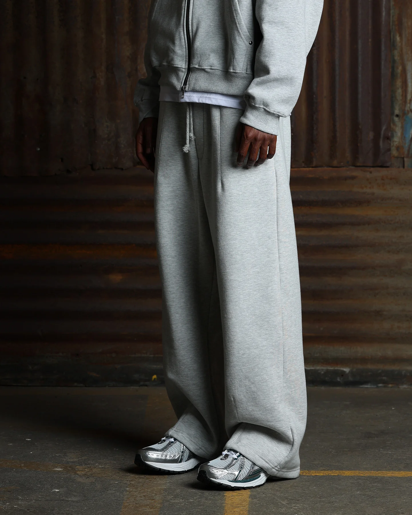 American Thrift Wide Leg Pants Grey Heather