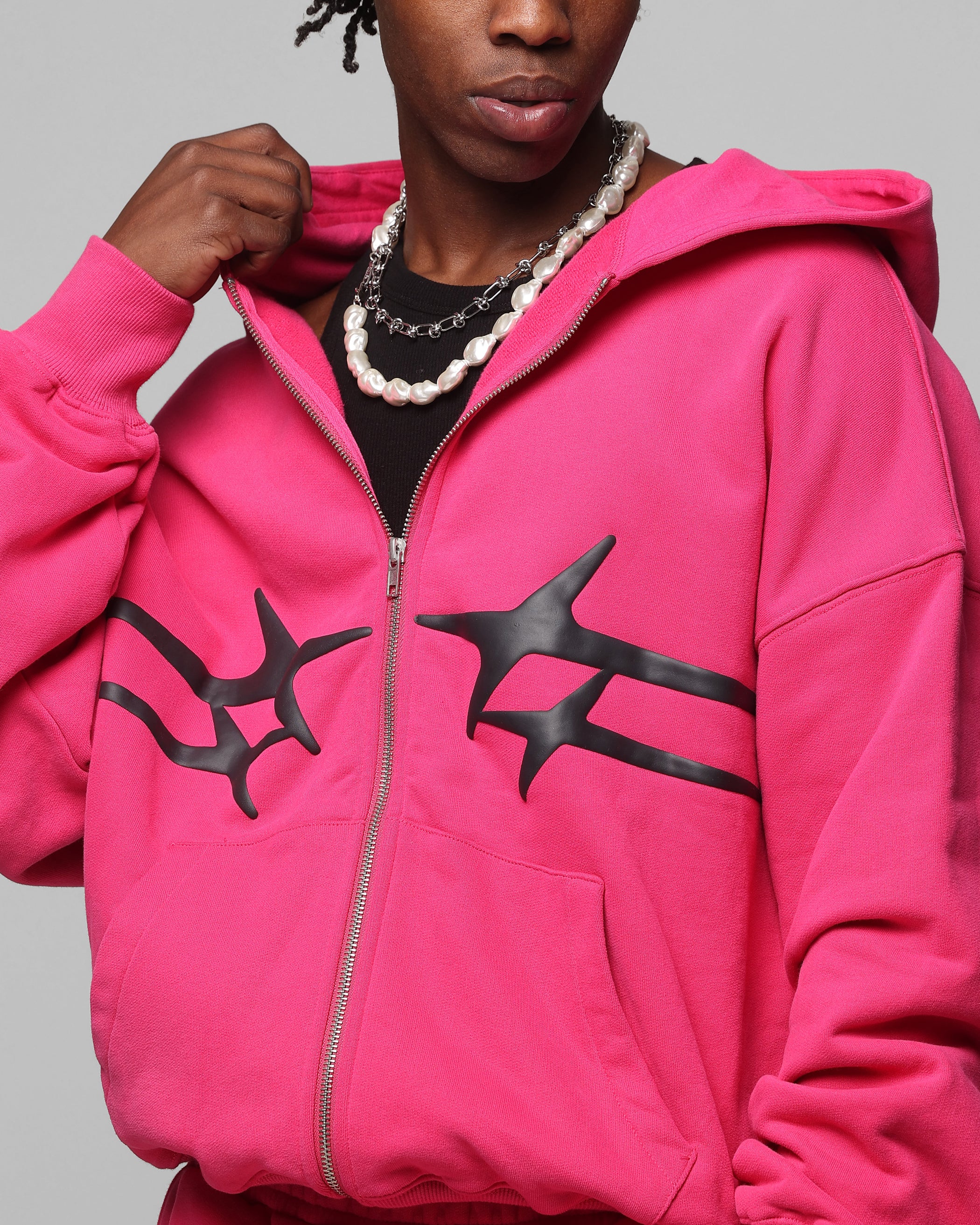 Loiter Celestial Full Zip Hoodie Pink