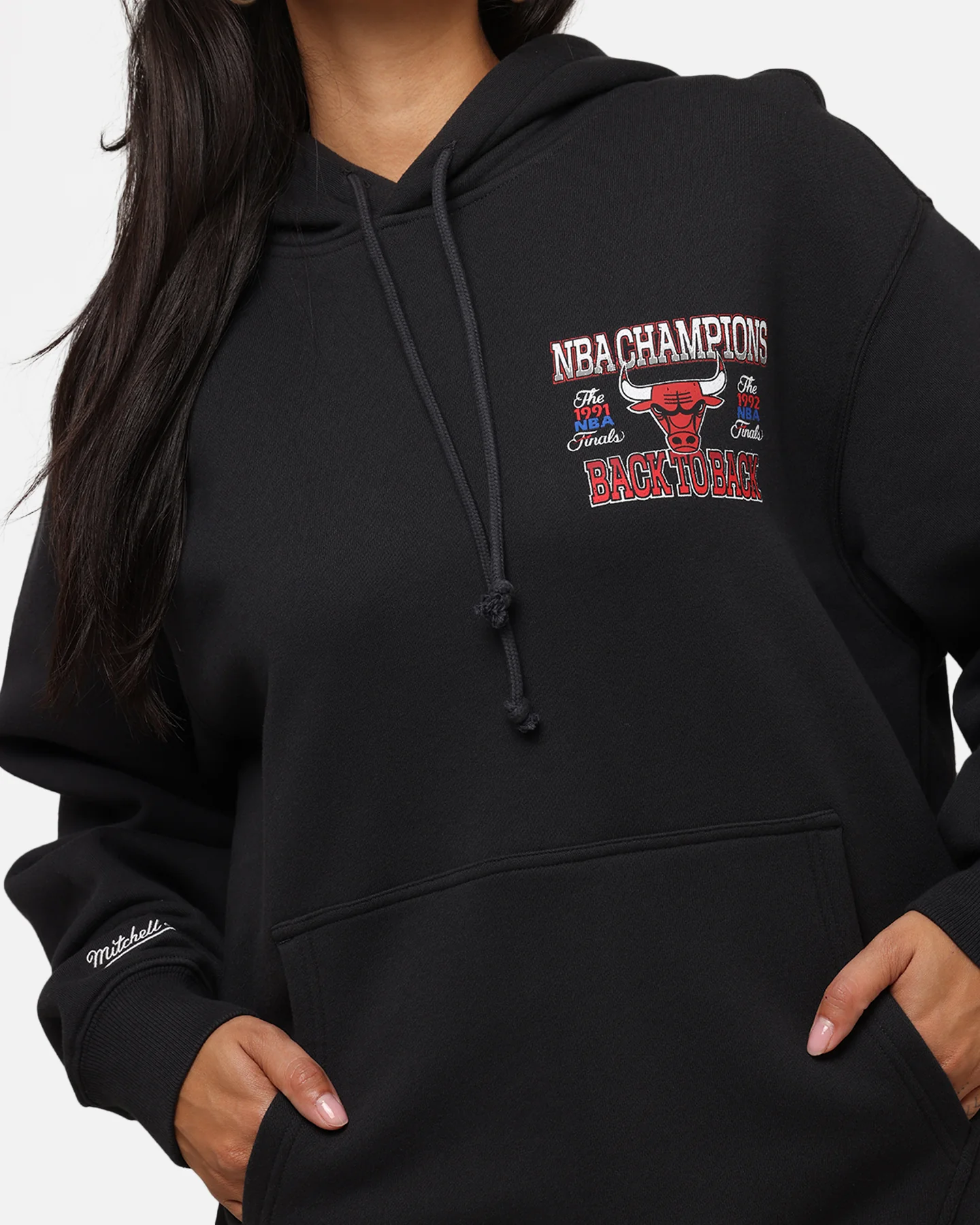 Mitchell & Ness Chicago Bulls Back To Back Hoodie Faded Black