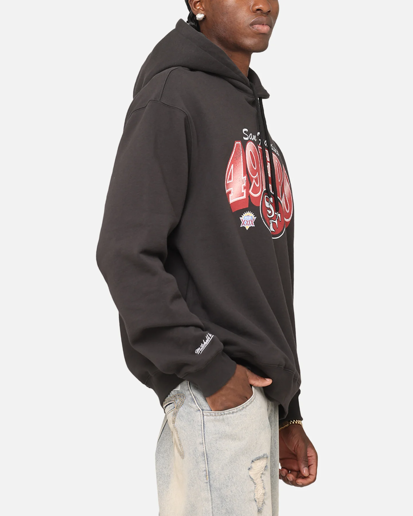 Mitchell & Ness San Francisco 49ers Arch Hoodie Faded Black