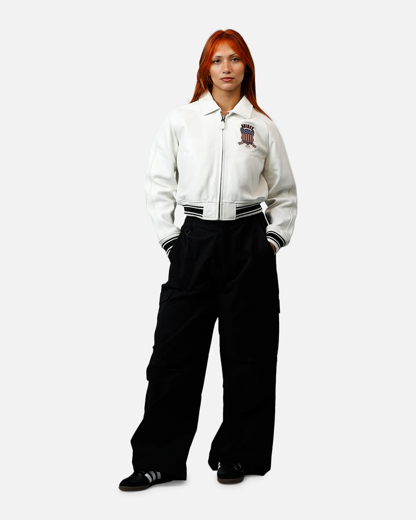 Avirex Women's Cropped Icon Jacket Snow White