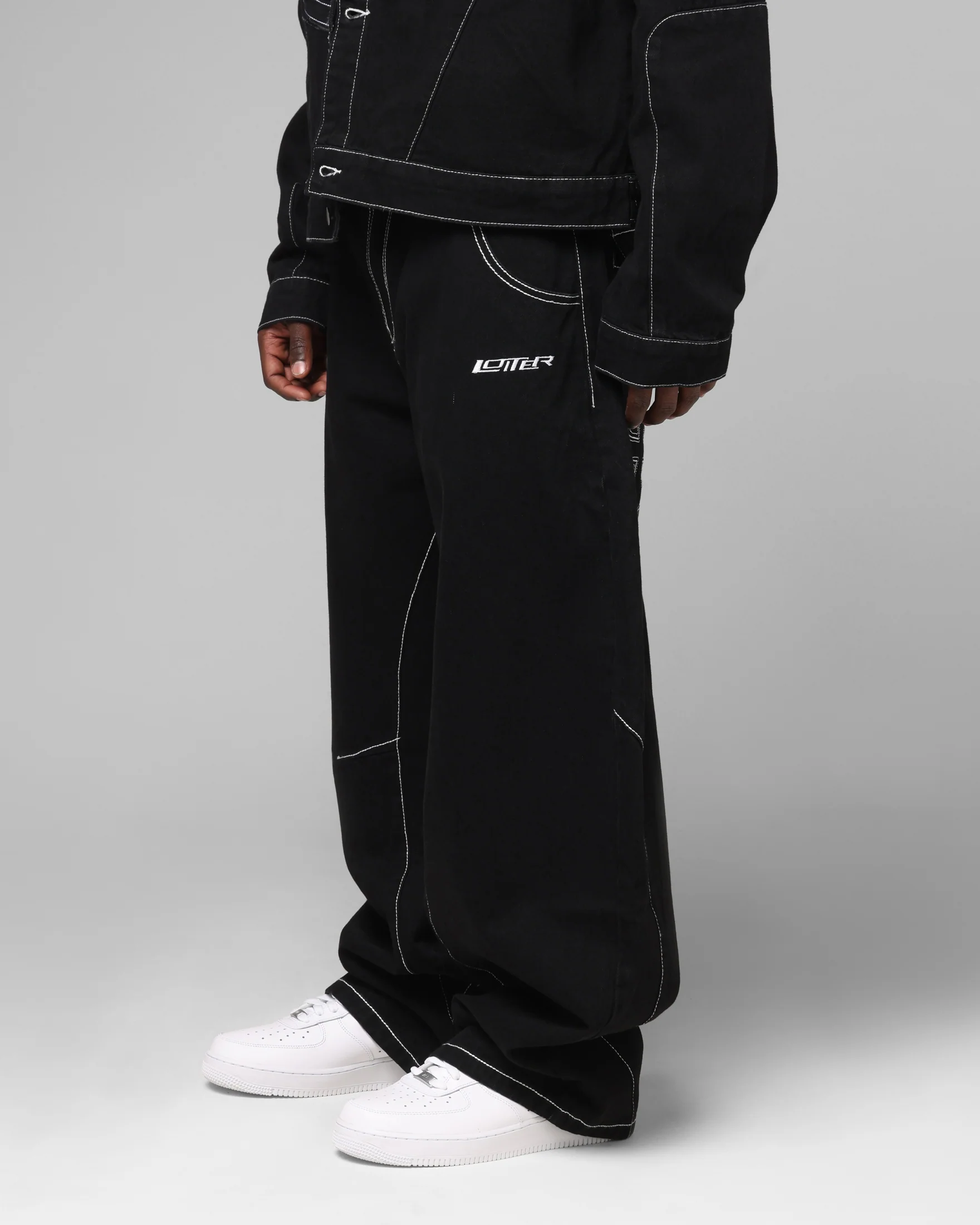 Loiter Biker Raver Jeans Black