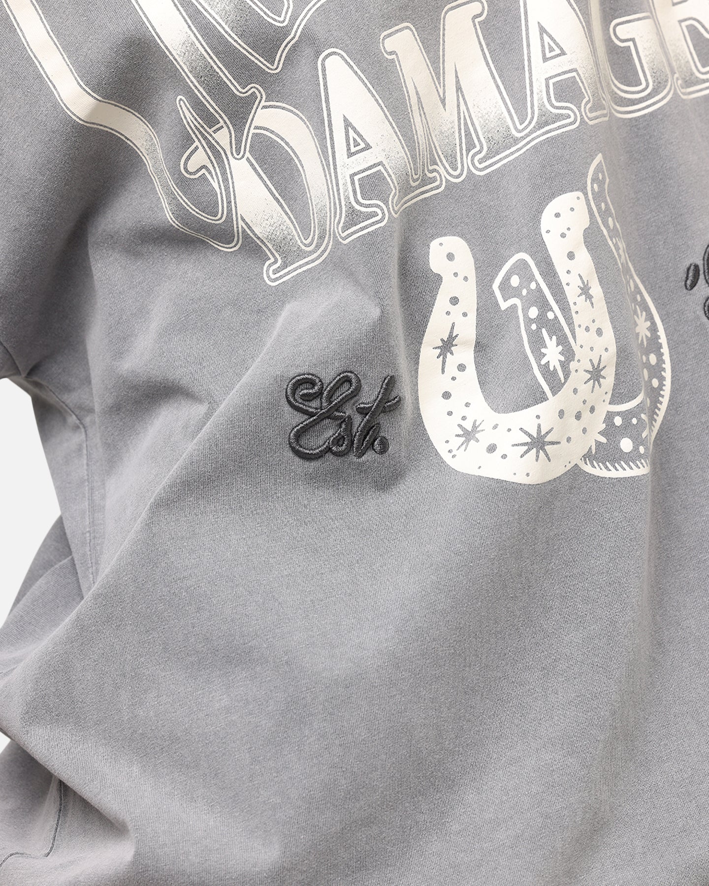 Criminal Damage Horseshoe T-Shirt Washed Black