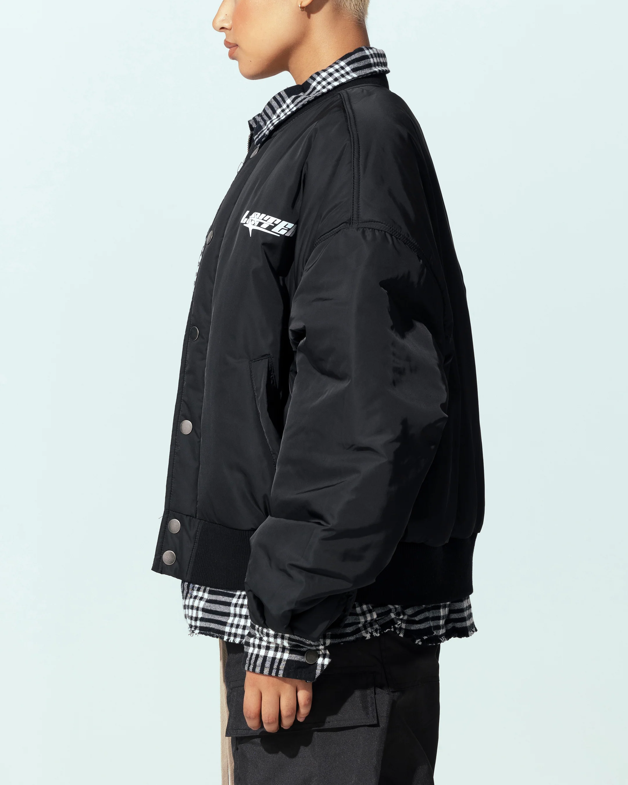 Loiter Shadow Layered Bomber Jacket Black