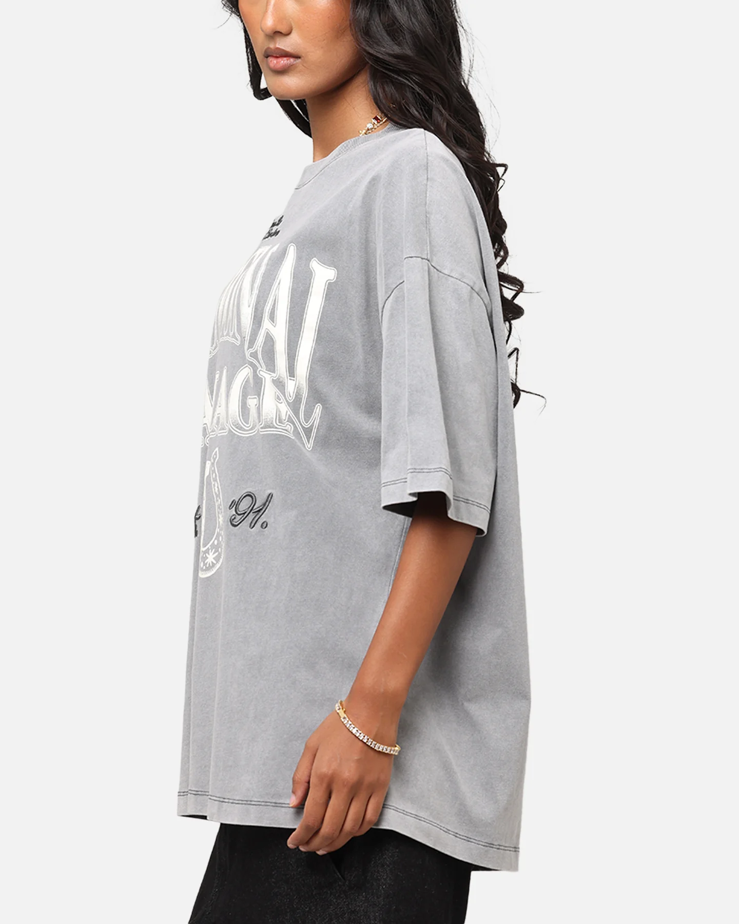 Criminal Damage Horseshoe T-Shirt Washed Black