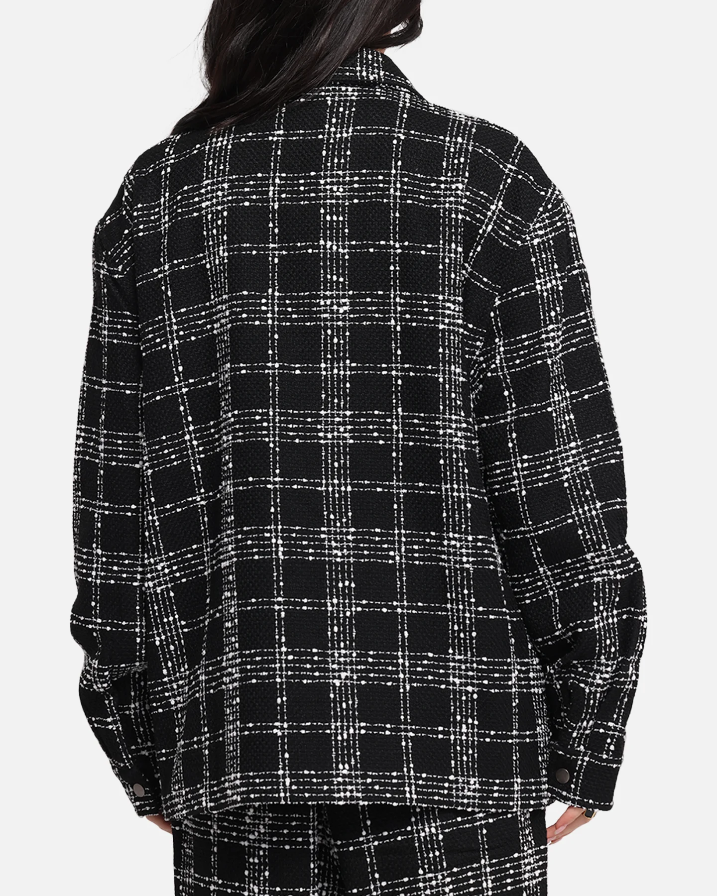 XXIII Boucle Tweed Zip Jacket Black/White