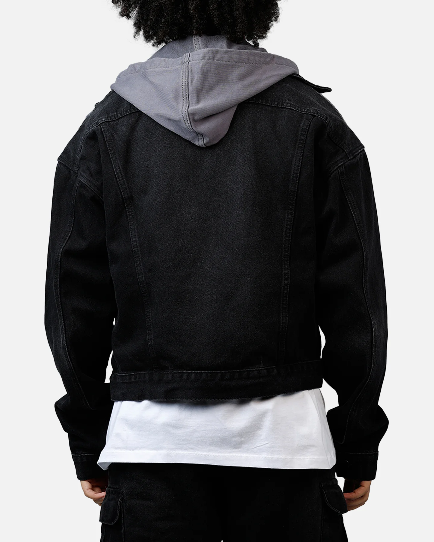 MNML Denim Dissolved Trucker Jacket Black/Grey