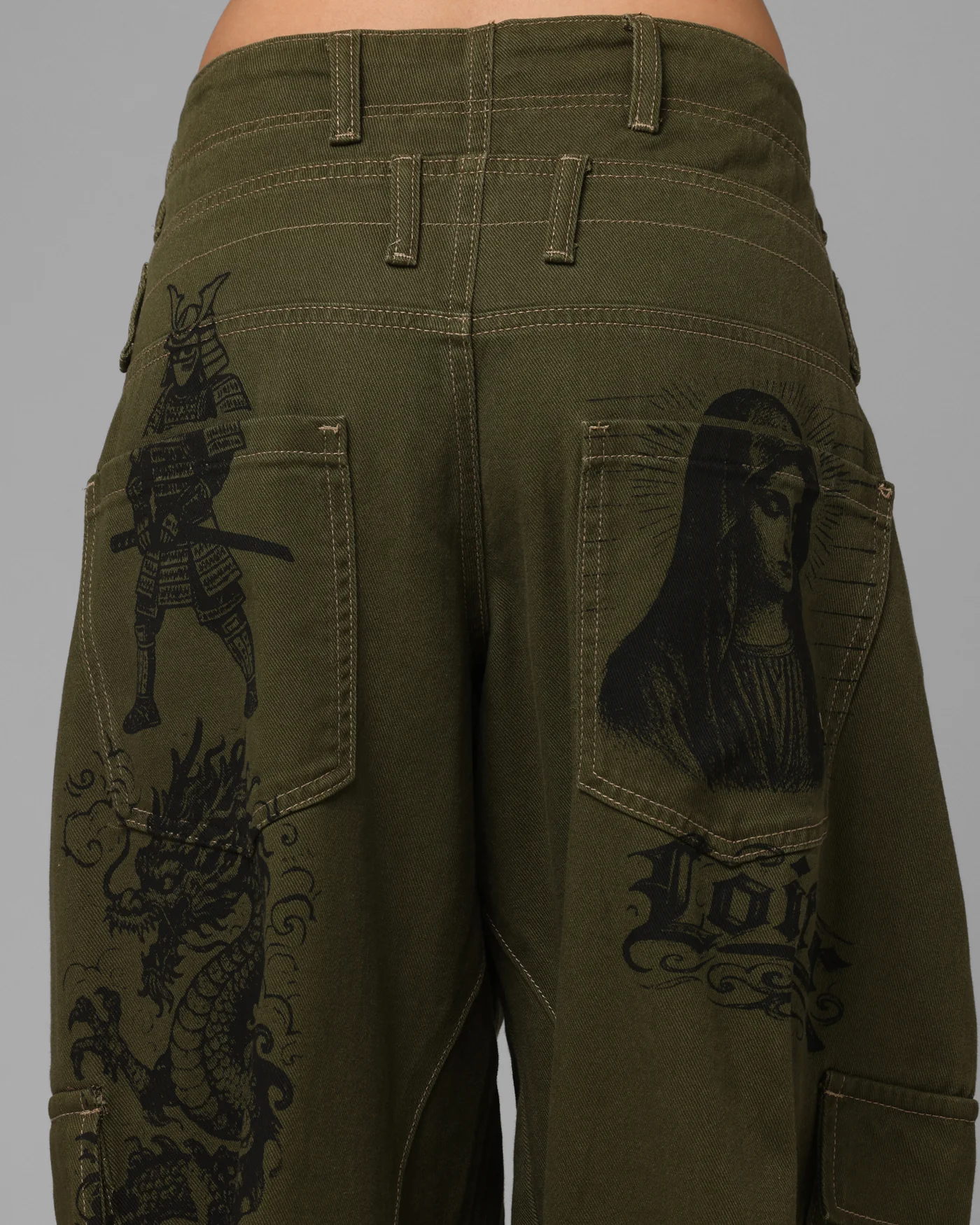 Loiter Layered Holy Fire Cargo Pants Khaki