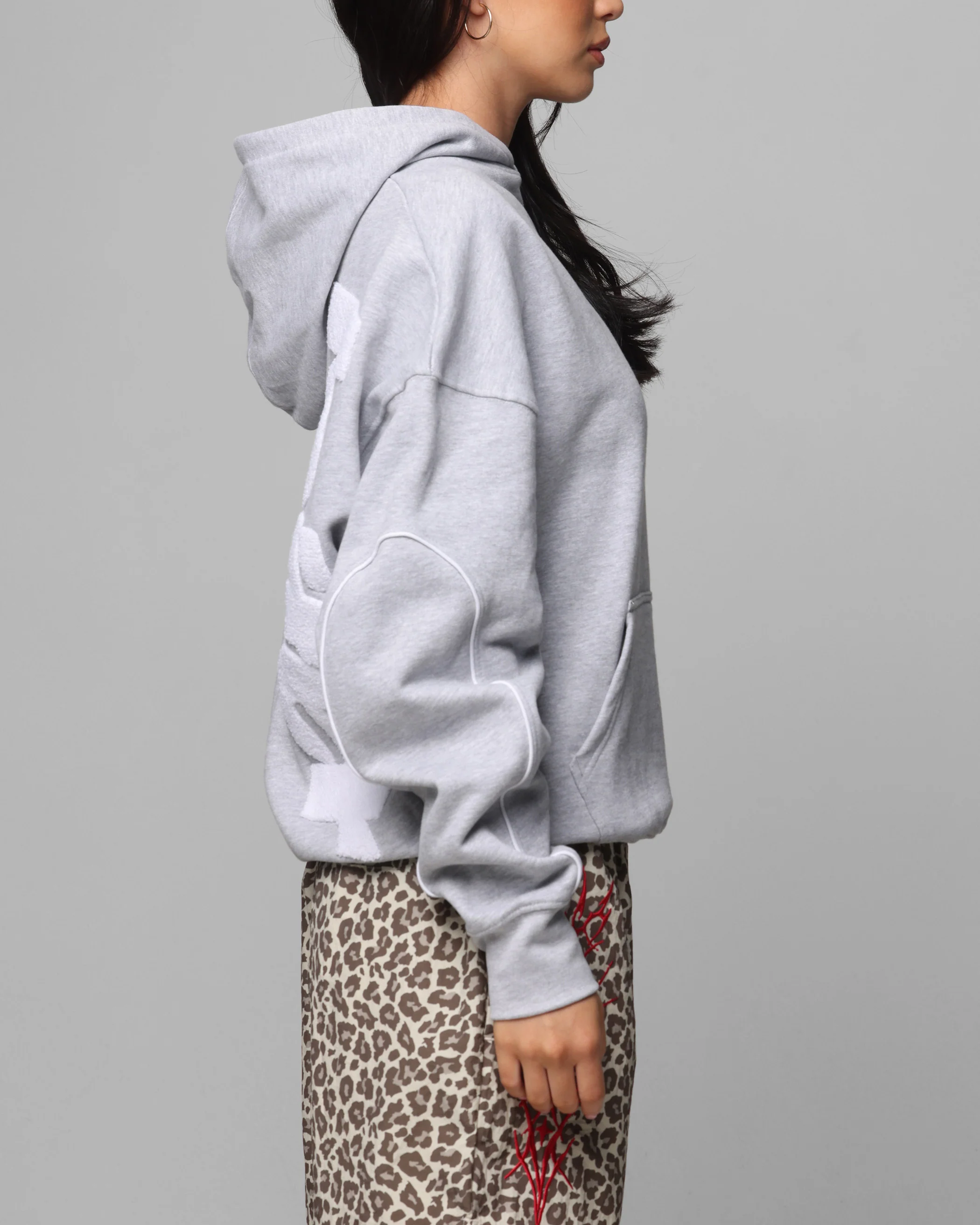 Loiter Pin Line Premium Hoodie Grey Marle