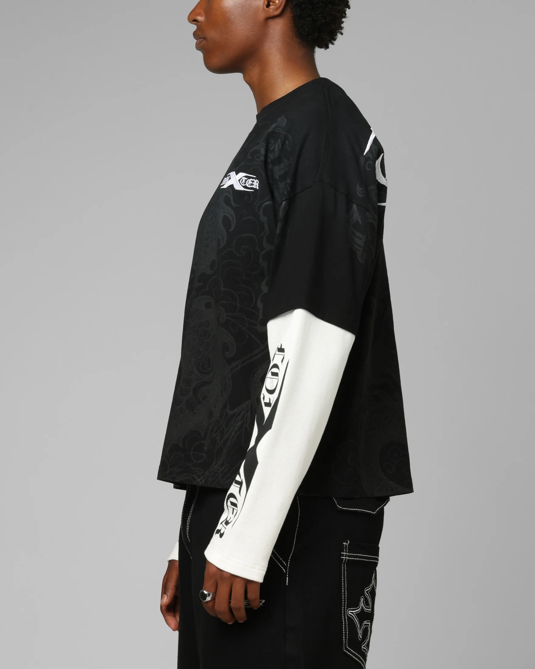 Loiter Xplicit Layered Long Sleeve T-Shirt Black