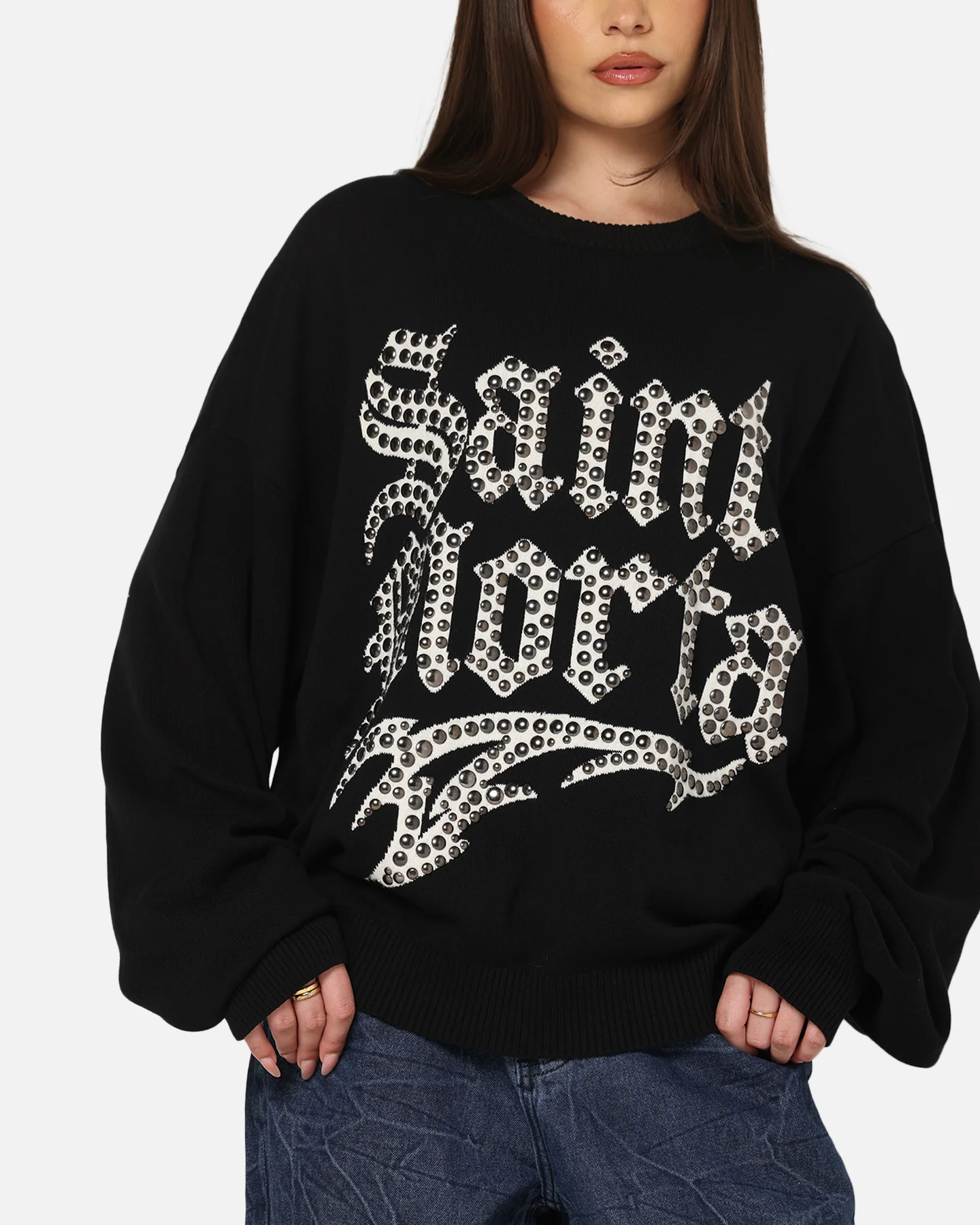 Saint Morta Sanctified Crewneck Sweater Black