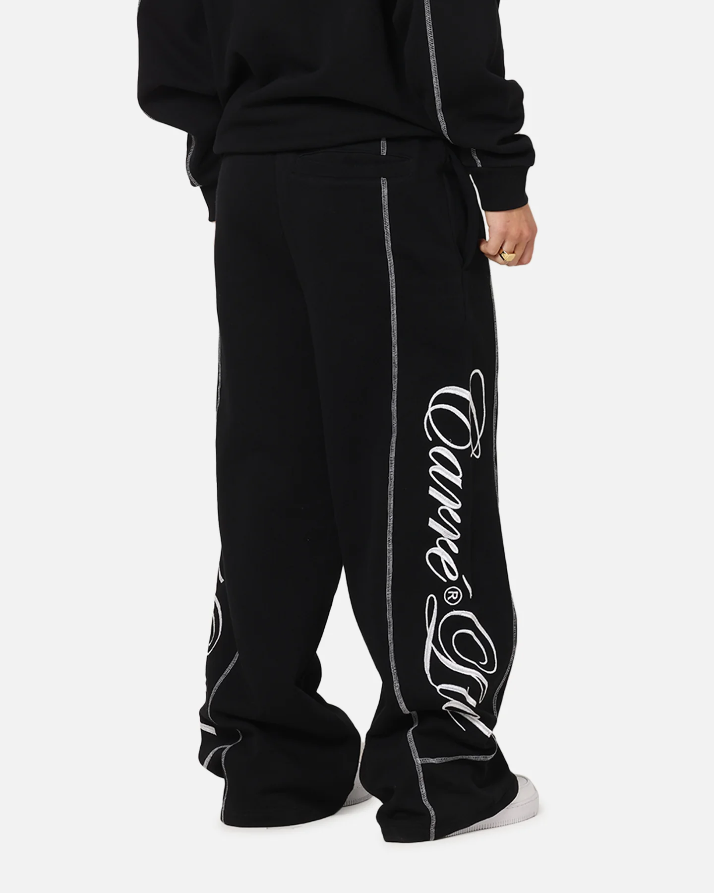 Carre Script Trackpants Black