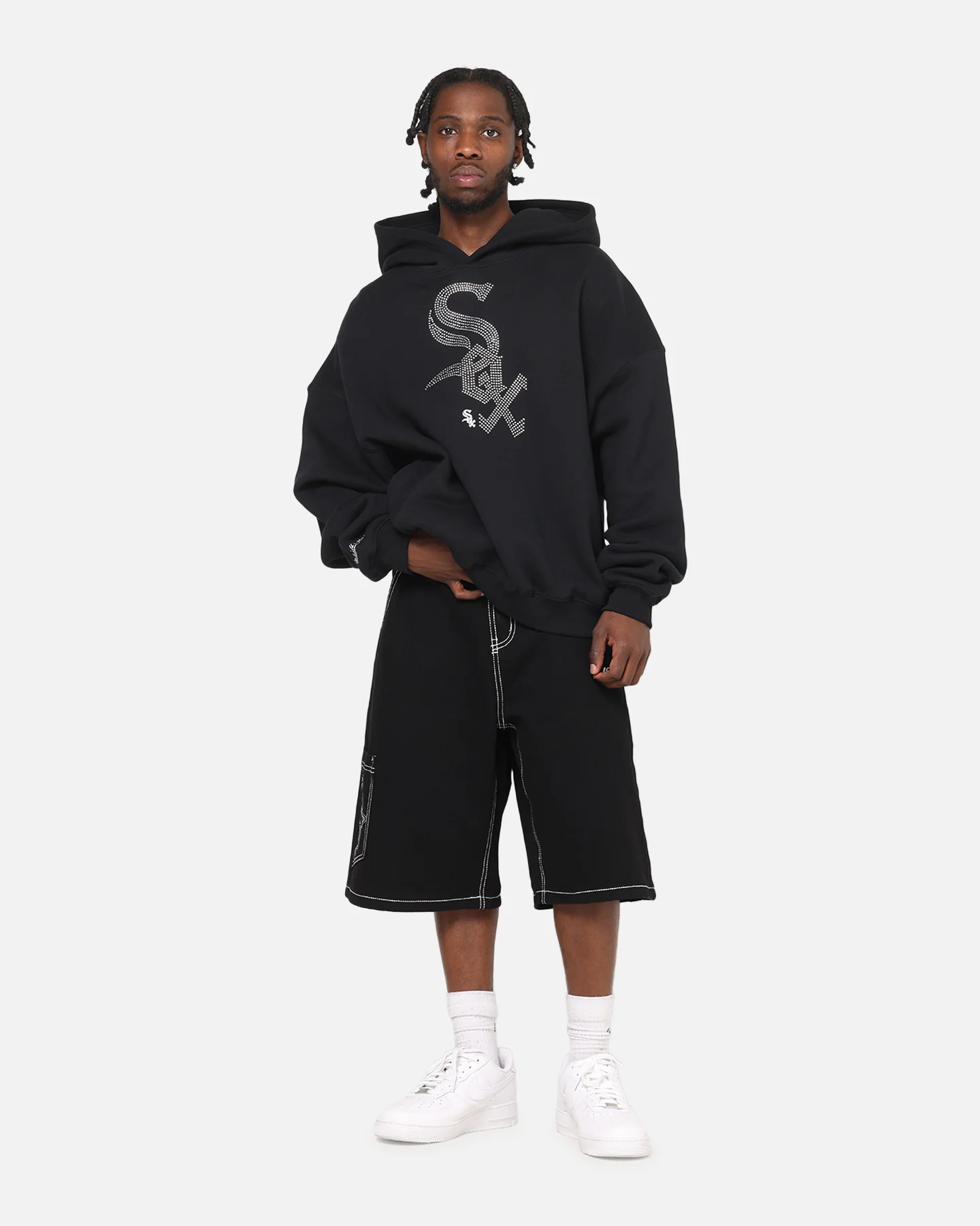 Mitchell & Ness Chicago White Sox Rhinestone Hoodie Faded Black