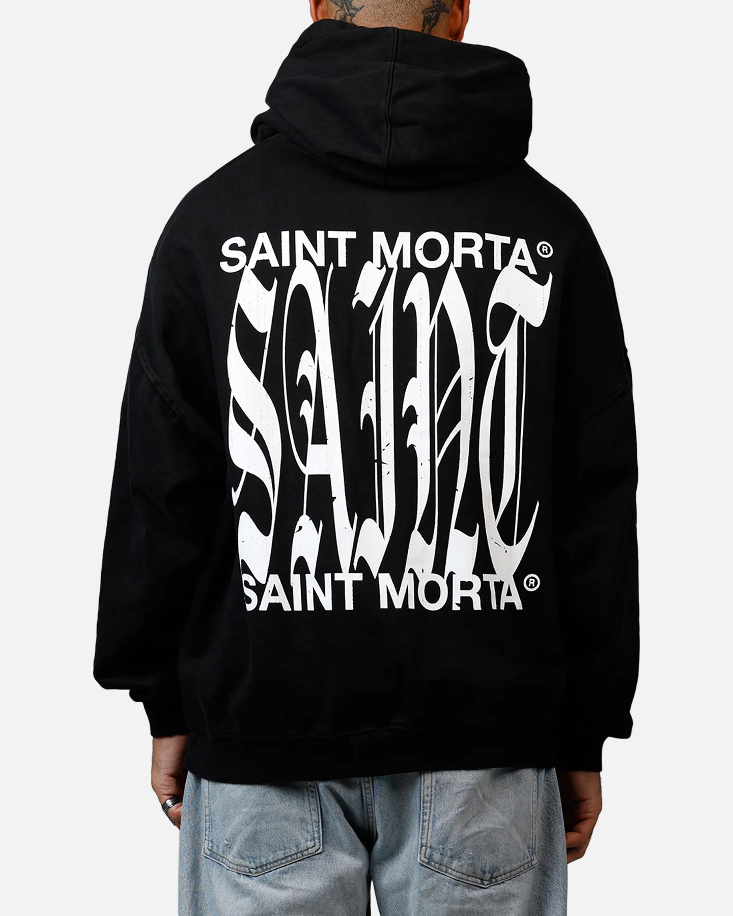 Saint Morta Ye Old Boxy Hoodie Black