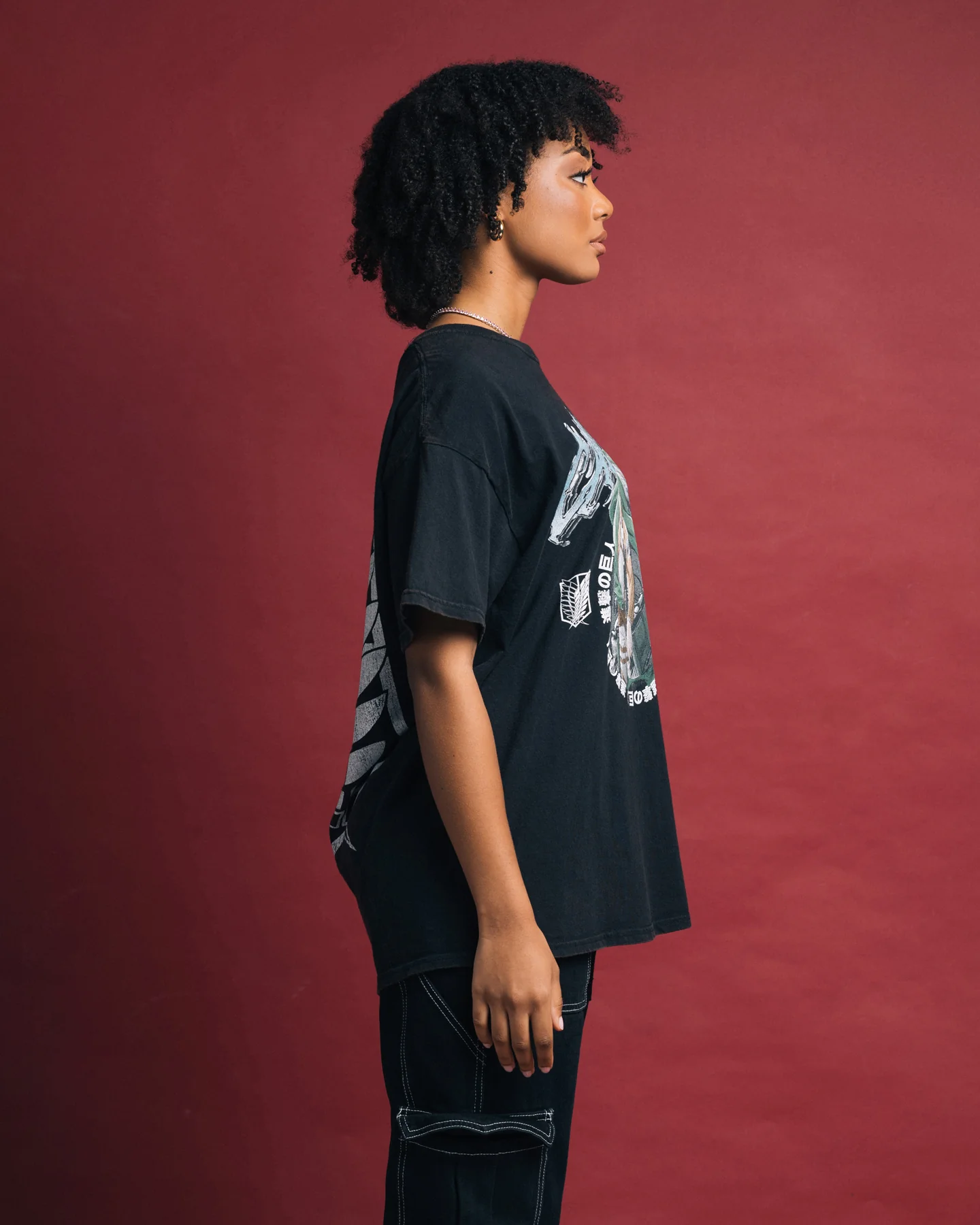 Goat Crew X Attack On Titan Captain Levi Vintage T-Shirt Black Wash