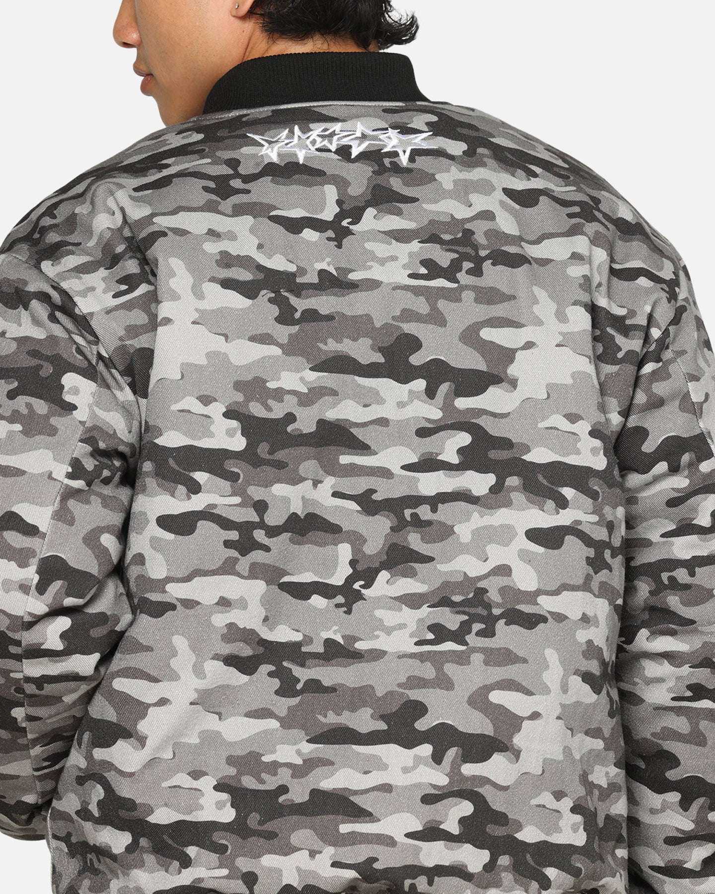 Carre Camo Bomber Jacket Black Camo