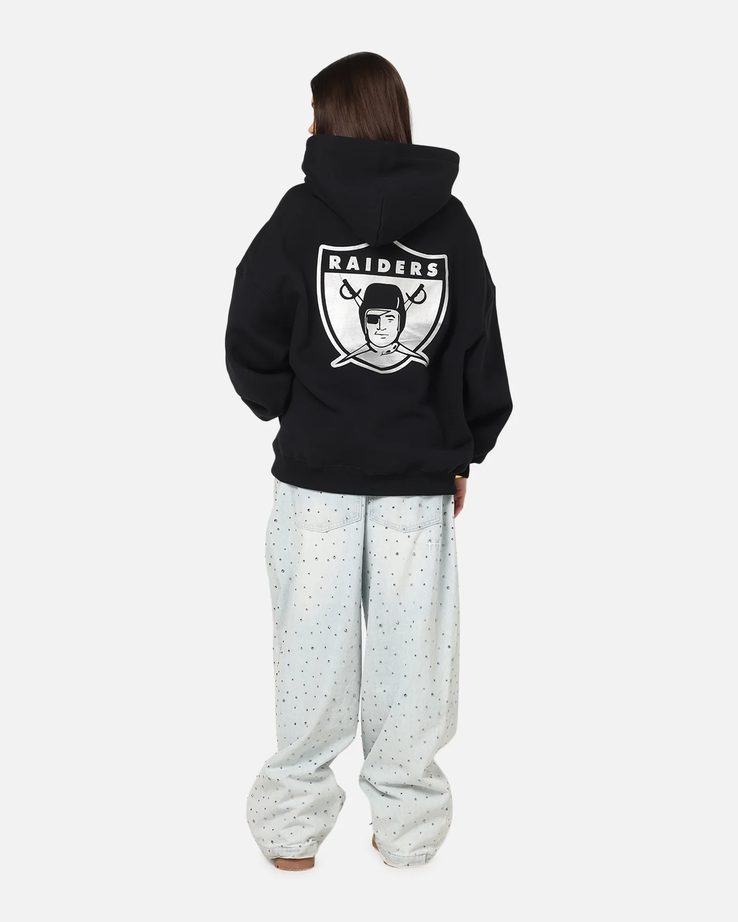 Mitchell & Ness Las Vegas Raiders Rhinestone Hoodie Faded Black