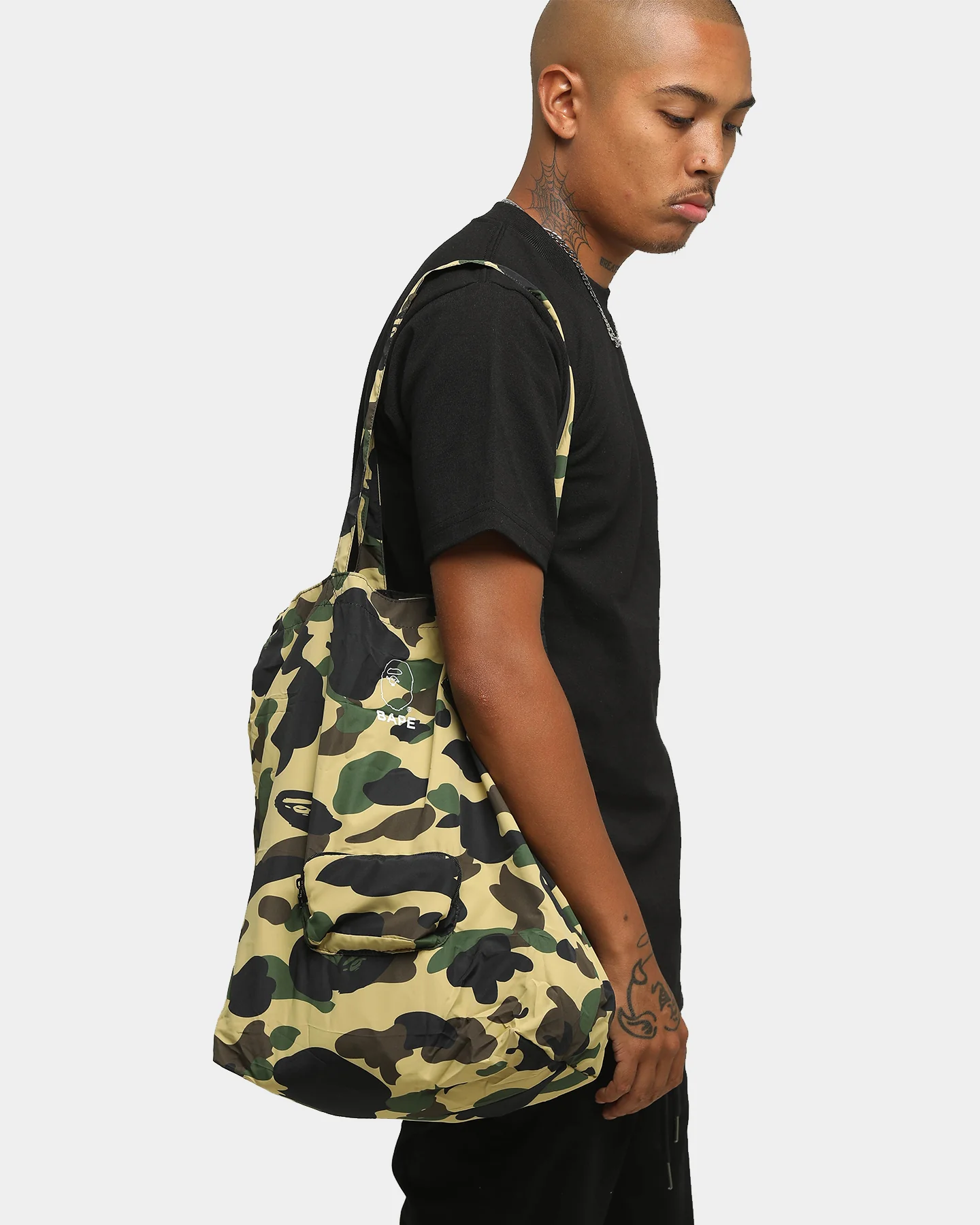 A Bathing Ape 1st Camo Packable Tote Bag Yellow