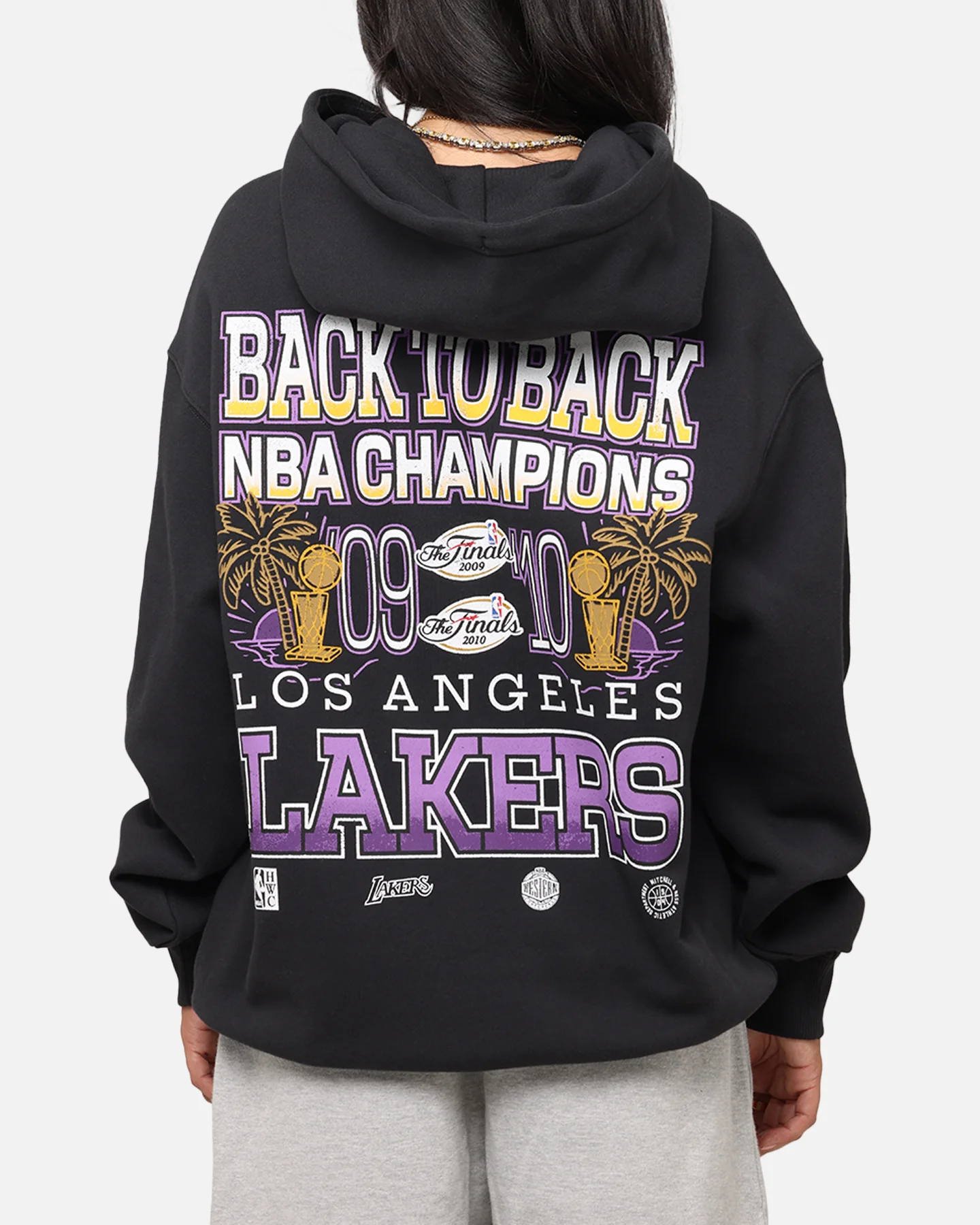 Mitchell & Ness Los Angeles Lakers Back To Back Hoodie Faded Black
