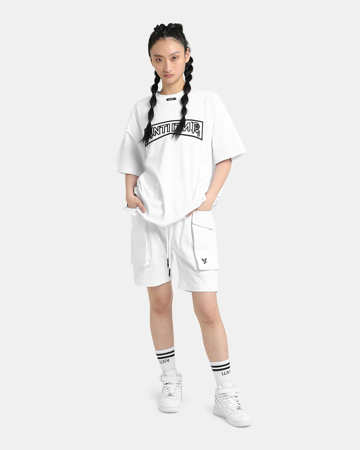 The Anti Order Cleon Cargo Shorts White