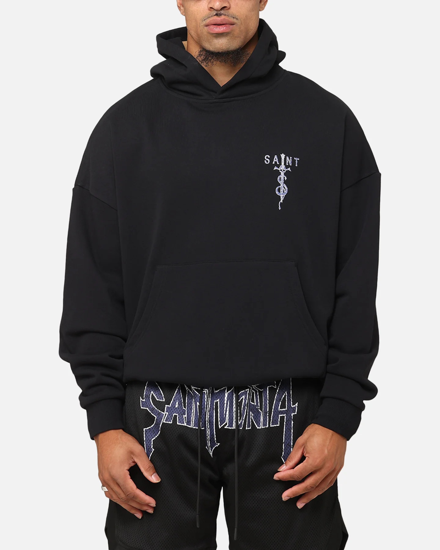 Saint Morta Daggers Boxy Hoodie Black/Purple