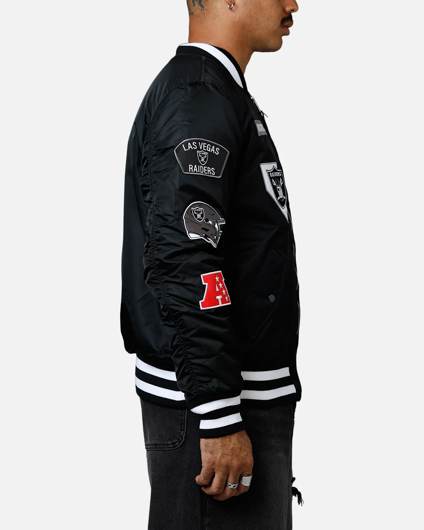 New Era X Alpha Series X NFL Las Vegas Raiders MA-1 Bomber Jacket Black