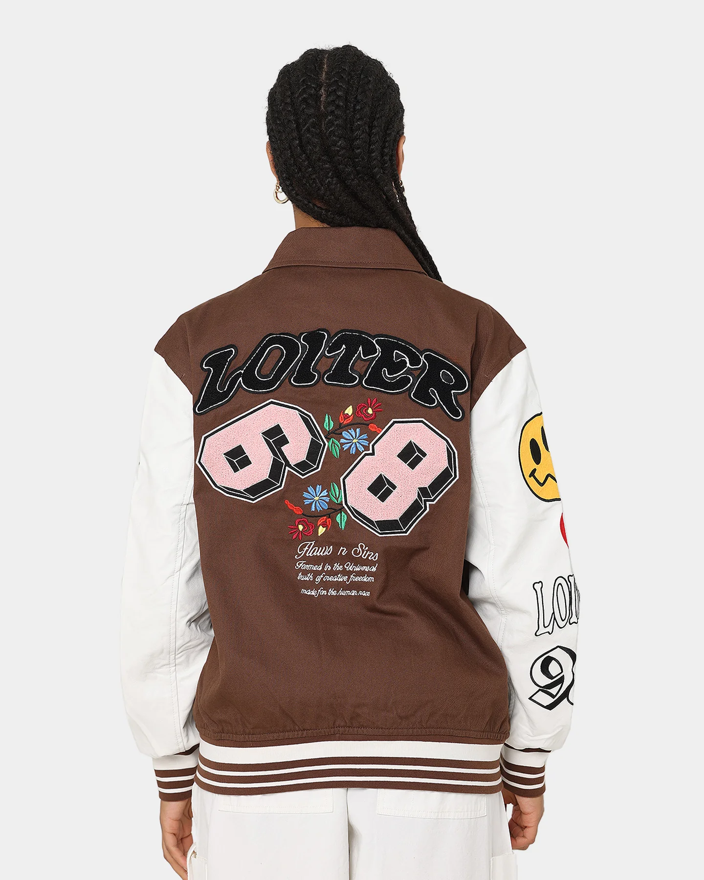 Loiter Flaws Varsity Jacket Brown/Off White