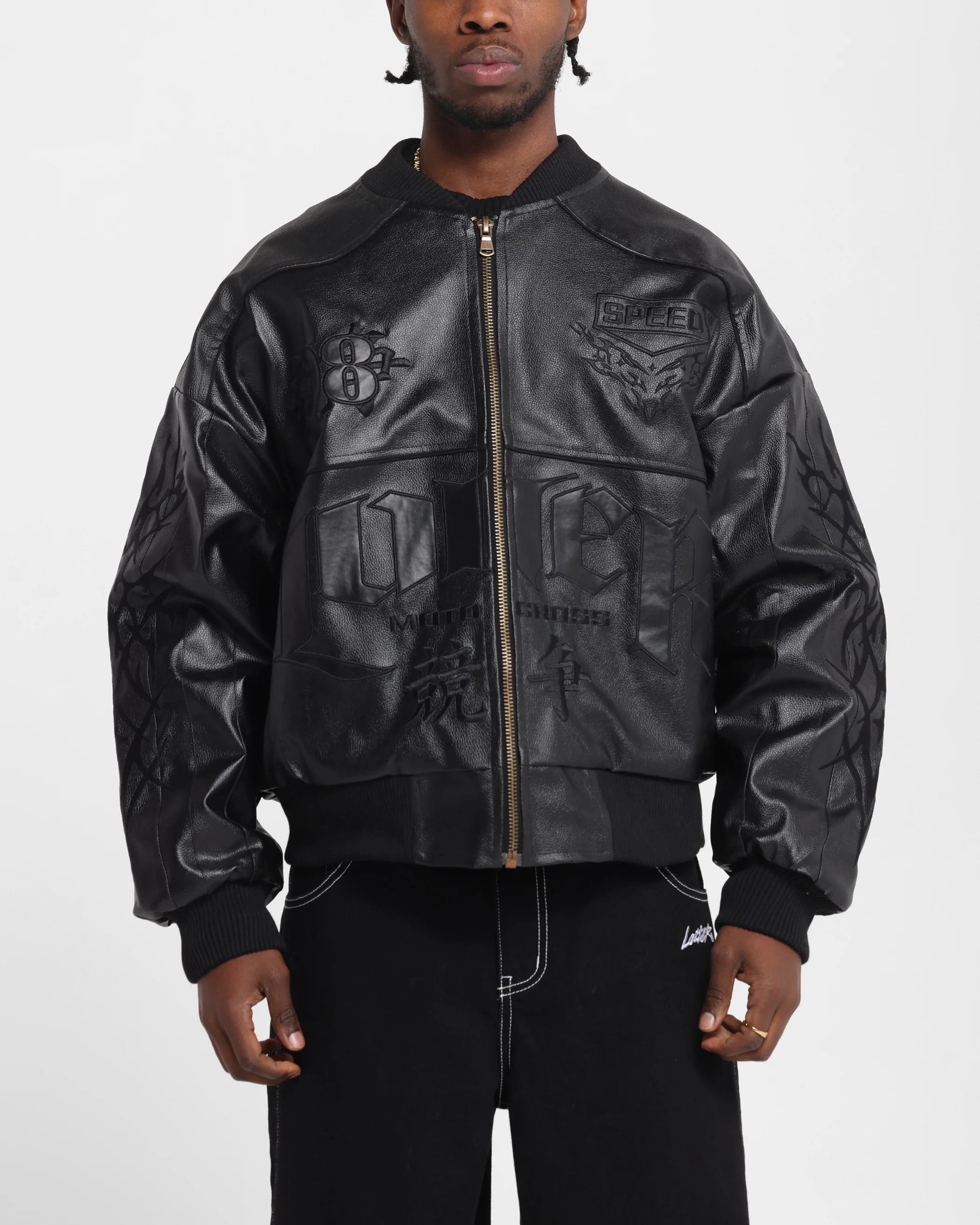 Loiter Tokyo Drift Vegan Leather Jacket Black