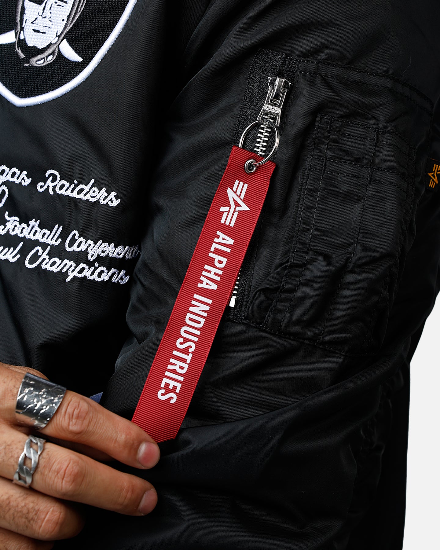 New Era X Alpha Series X NFL Las Vegas Raiders MA-1 Bomber Jacket Black