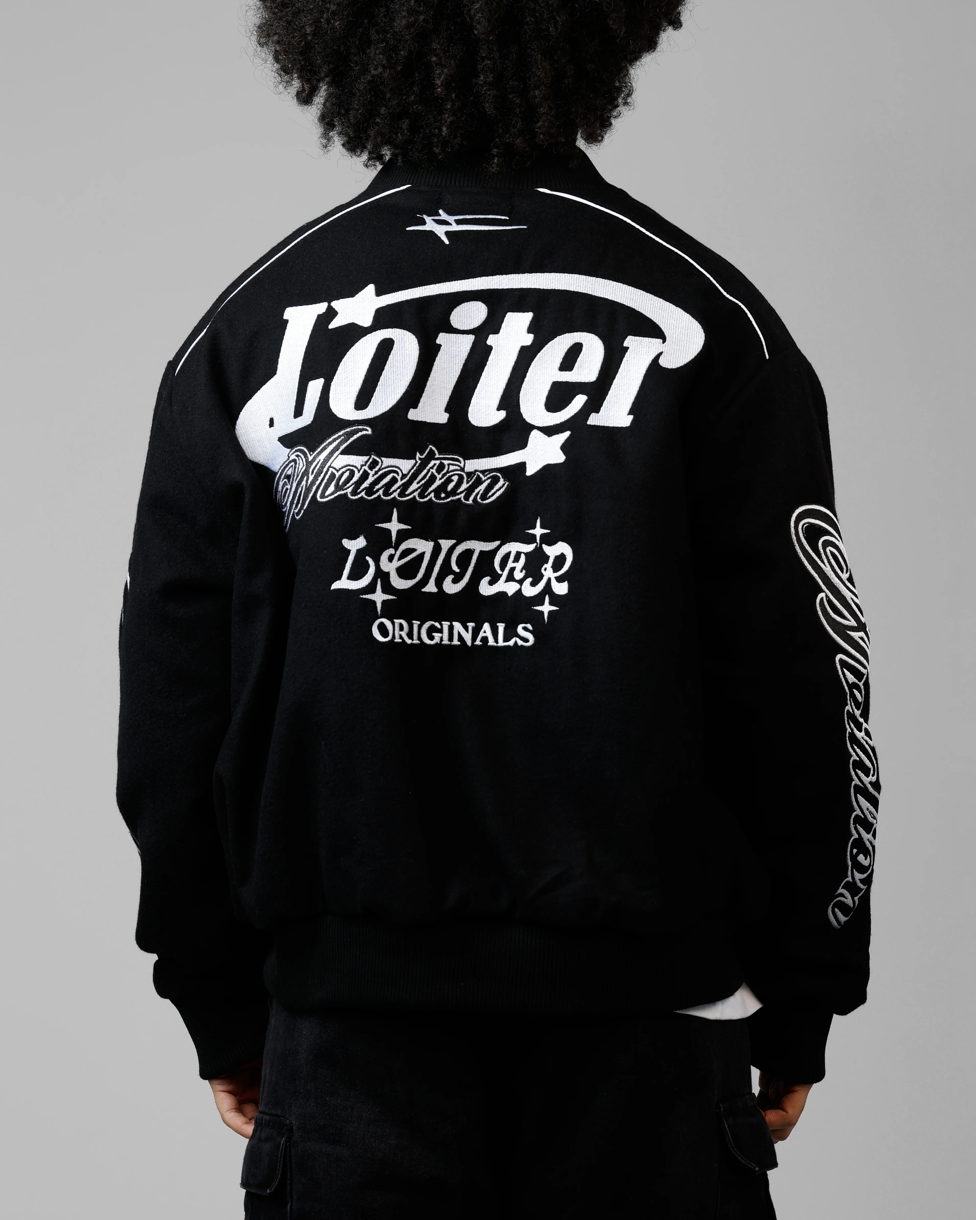 Loiter Aviation Bomber Jacket Black