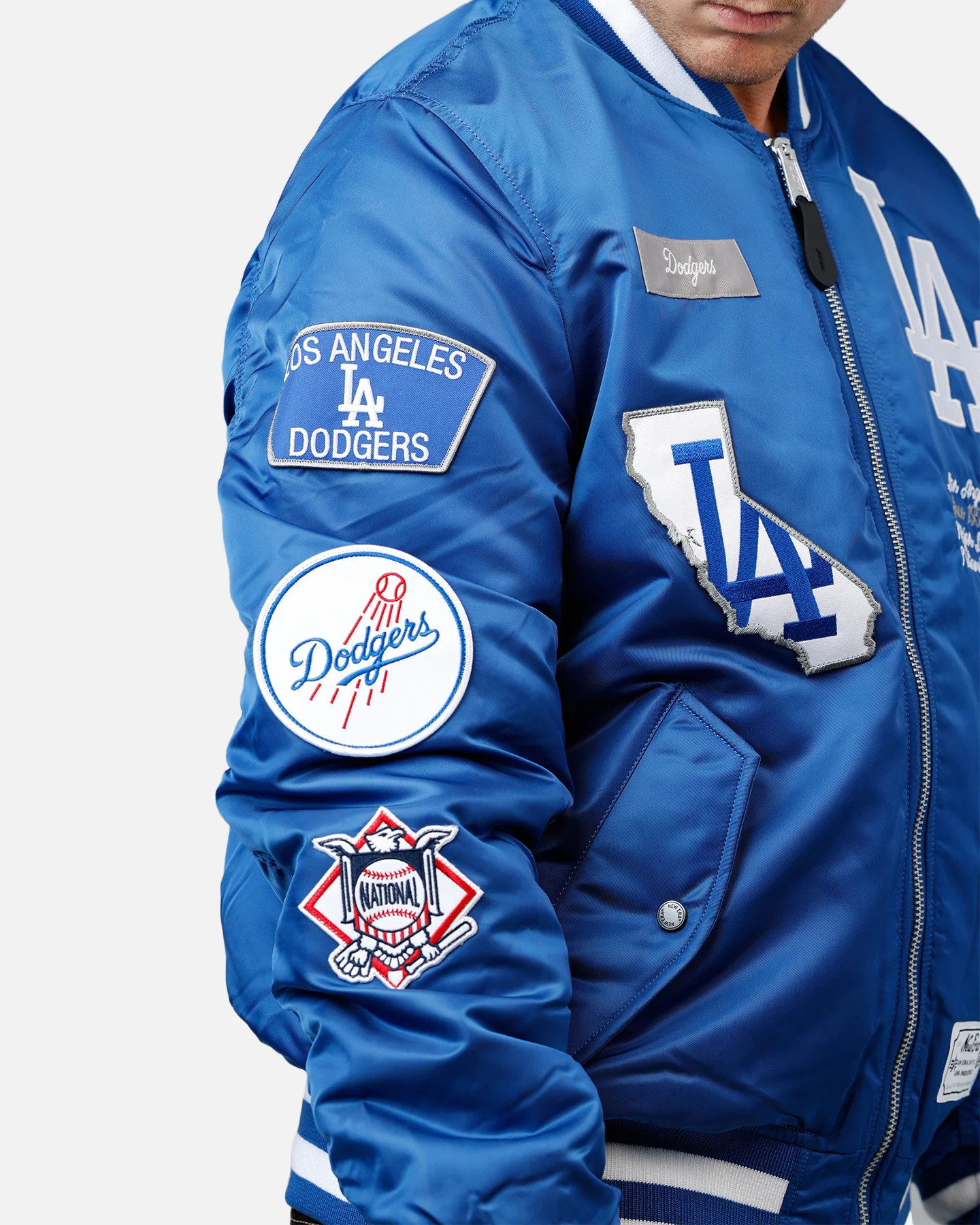 New Era X Alpha Series X MLB Los Angeles Dodgers MA-1 Bomber Jacket Dark Royal