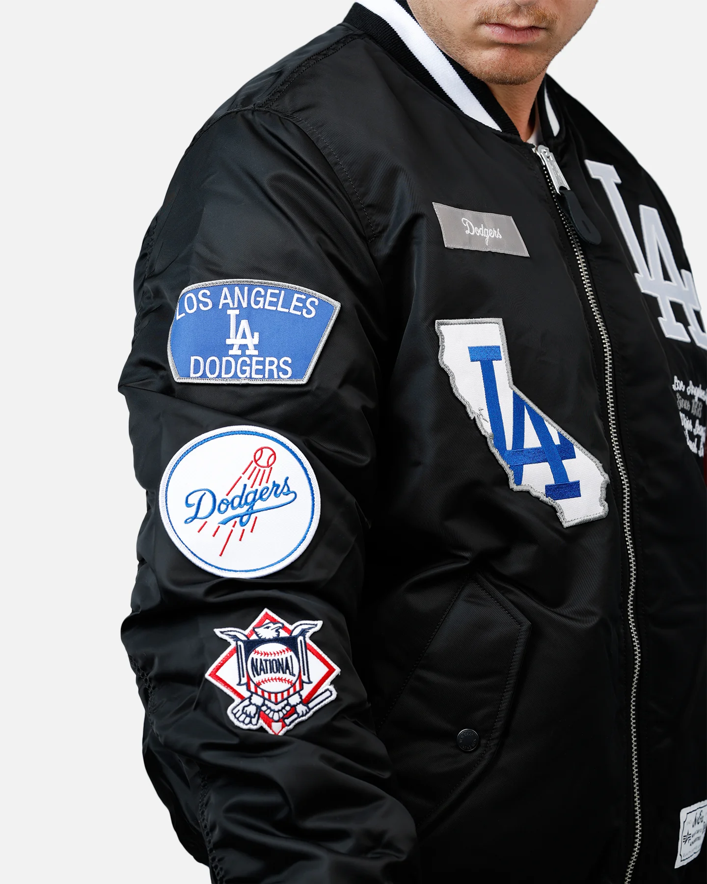 New Era X Alpha Series X MLB Los Angeles Dodgers MA-1 Bomber Jacket Black