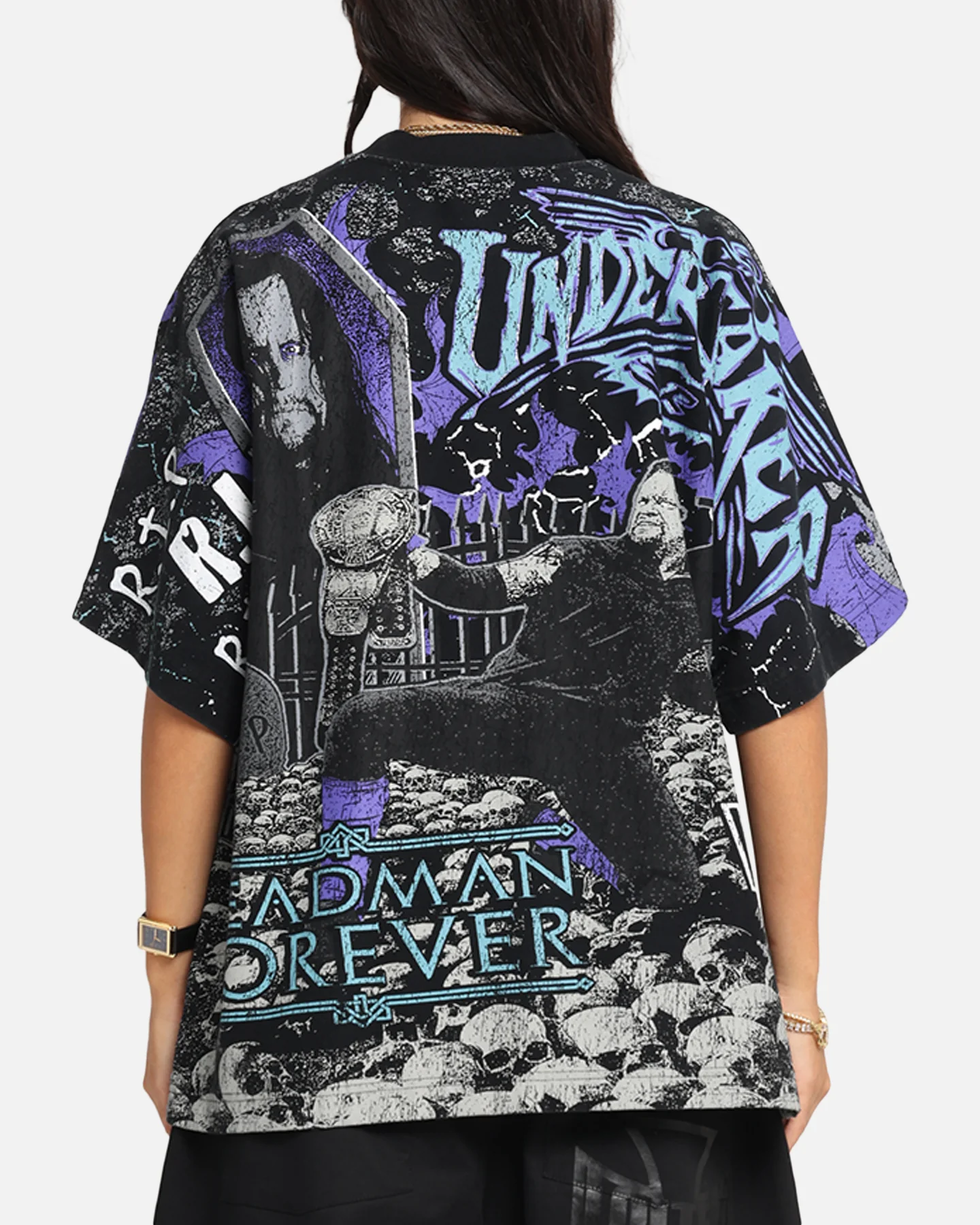 Culture Kings X WWE Undertaker All Over Print T-Shirt Black