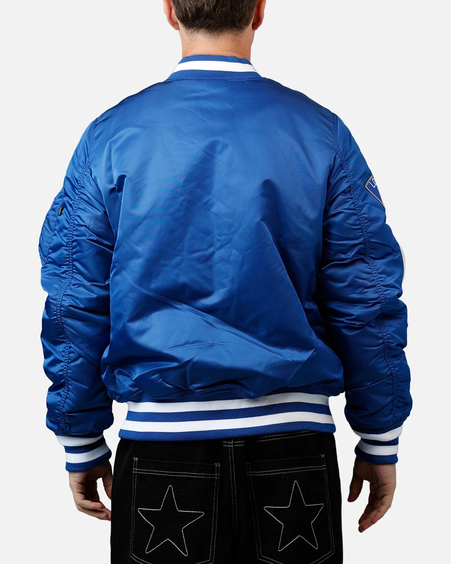 New Era X Alpha Series X MLB Los Angeles Dodgers MA-1 Bomber Jacket Dark Royal