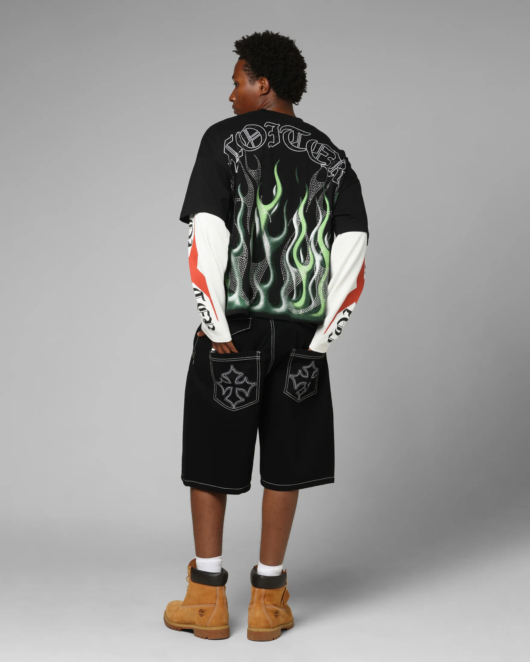 Loiter Inferno Layered Long Sleeve T-Shirt Black