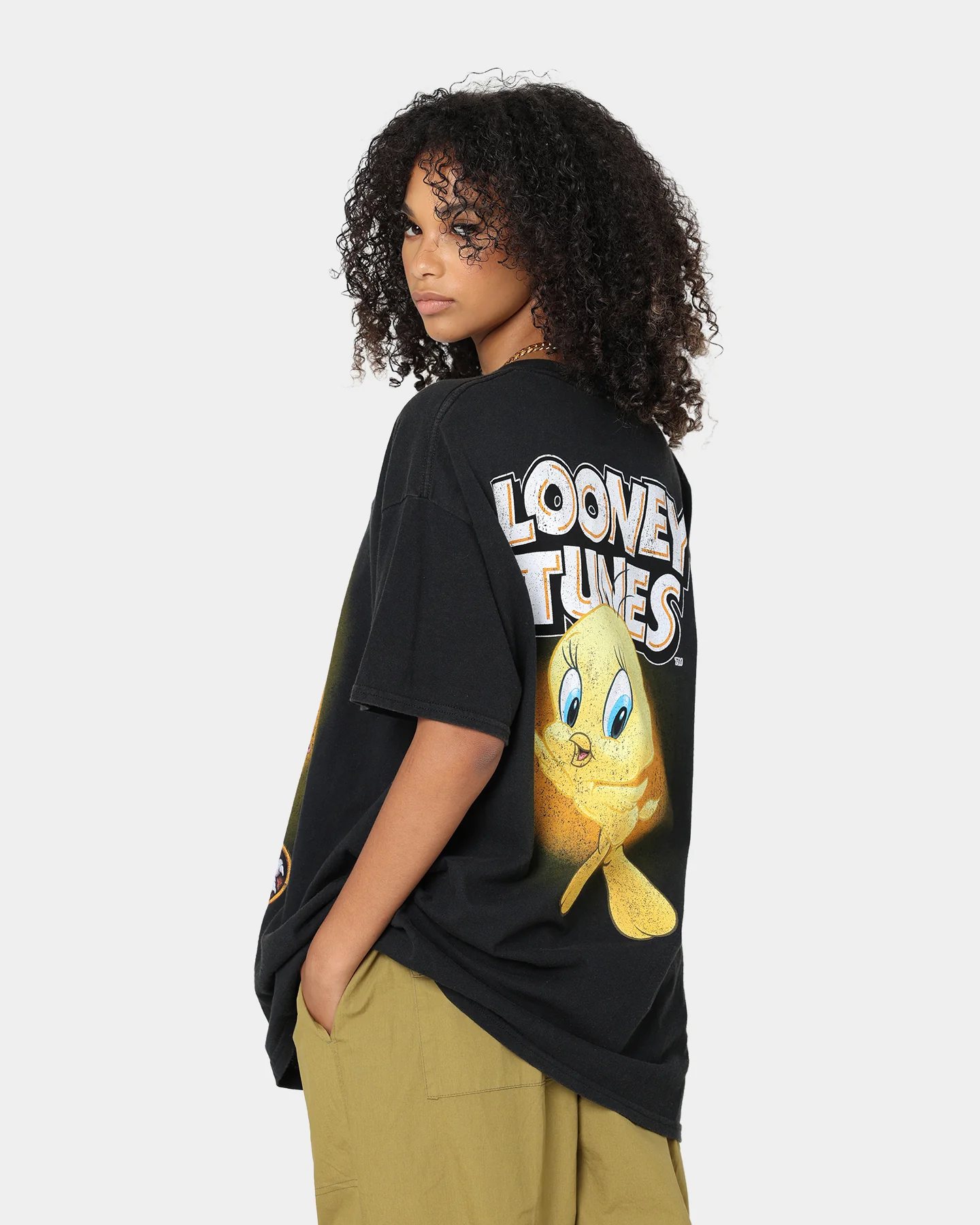 Goat Crew X Looney Tunes Tweety Vintage T-Shirt Black Wash