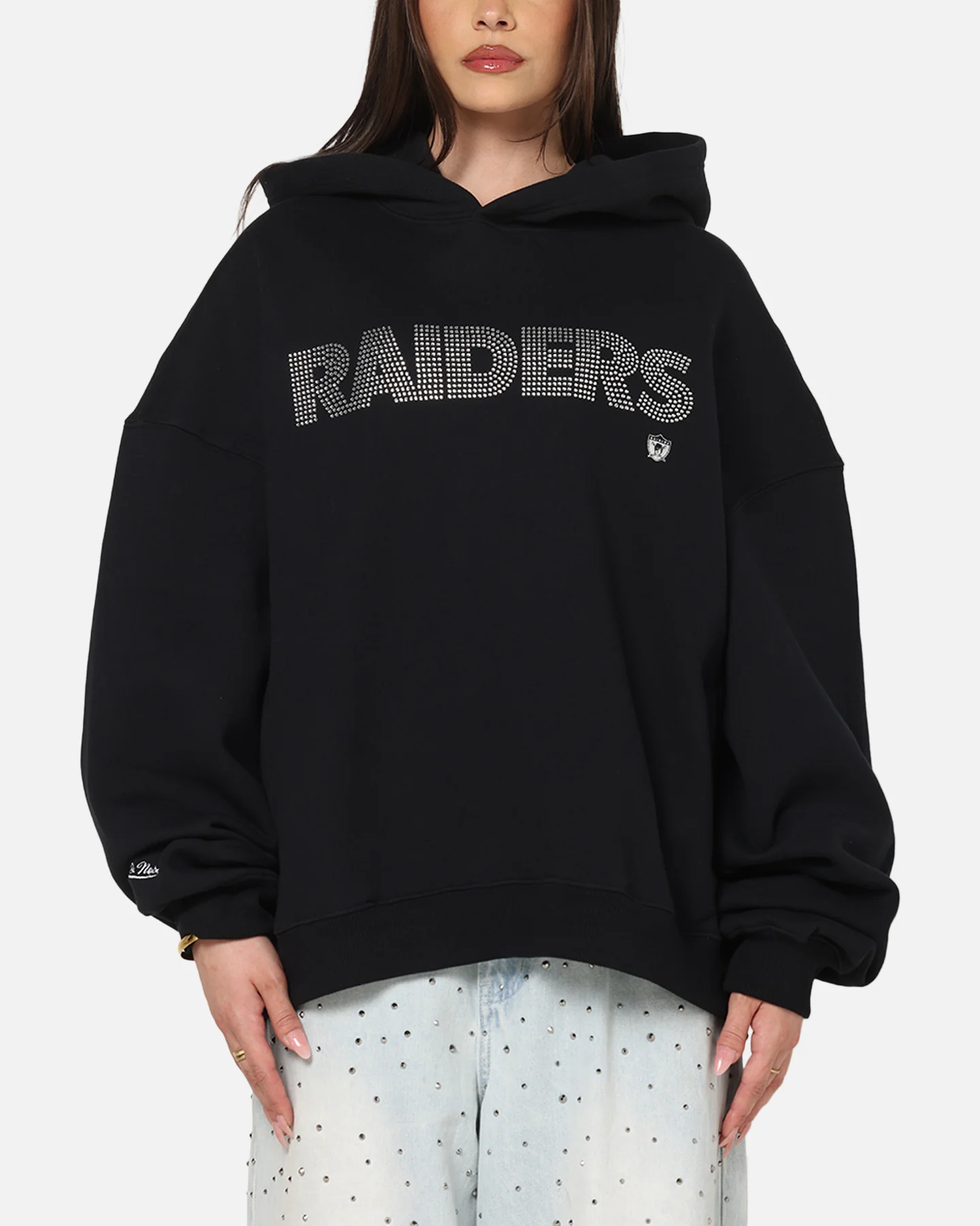 Mitchell & Ness Las Vegas Raiders Rhinestone Hoodie Faded Black