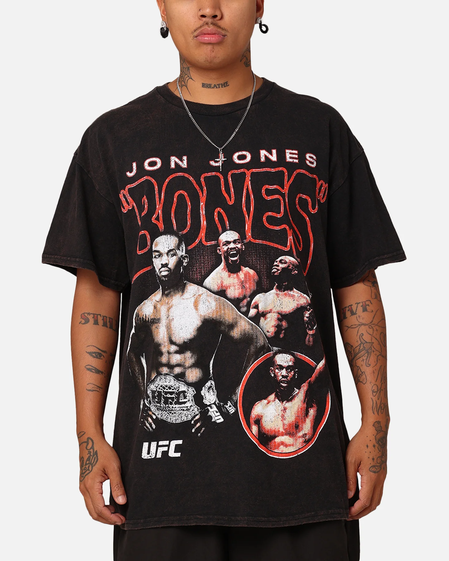 UFC By Goat Crew Jon Jones Vintage T-Shirt Black Wash