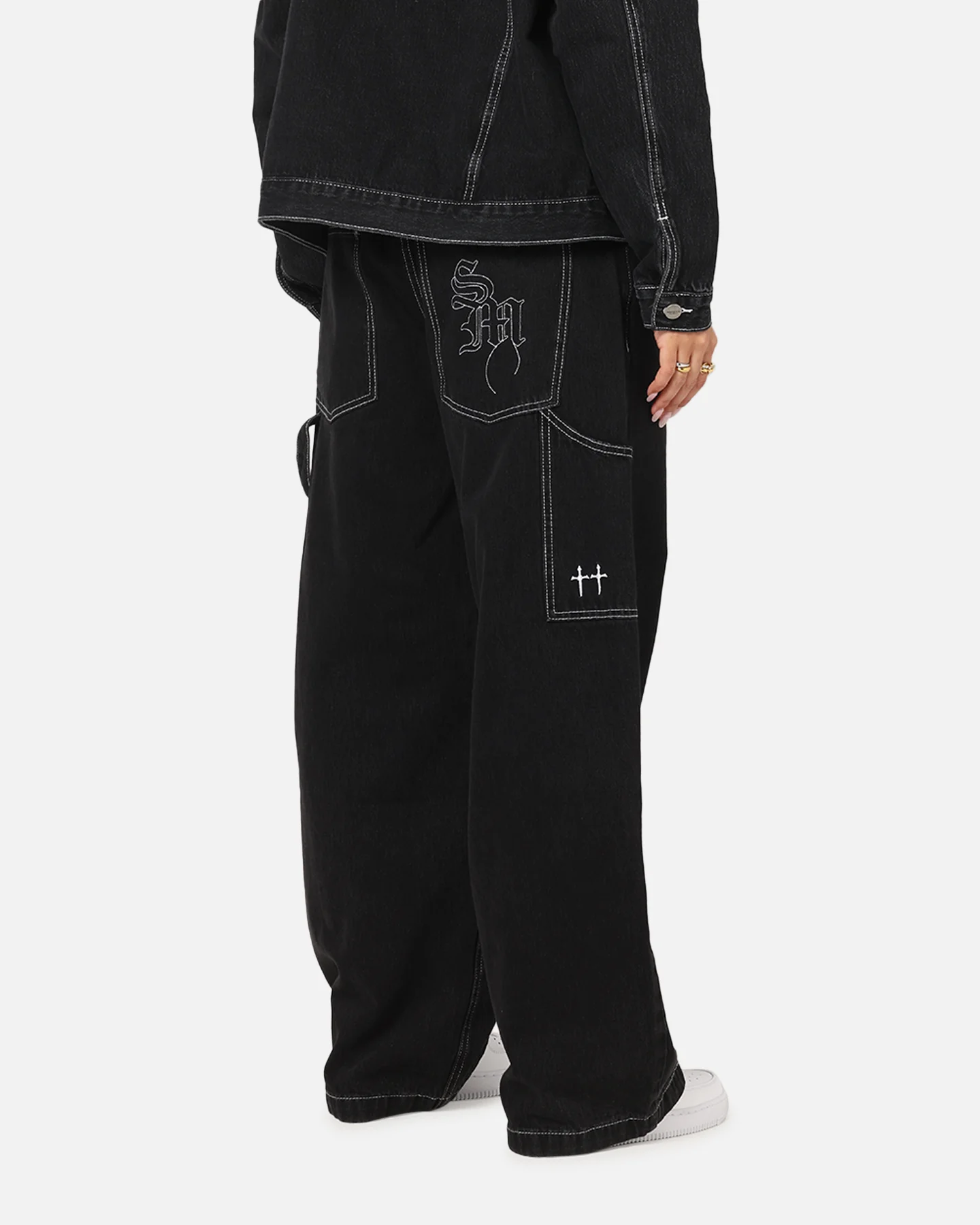 Saint Morta Amplus Fray Carpenter Jeans Contrast Black