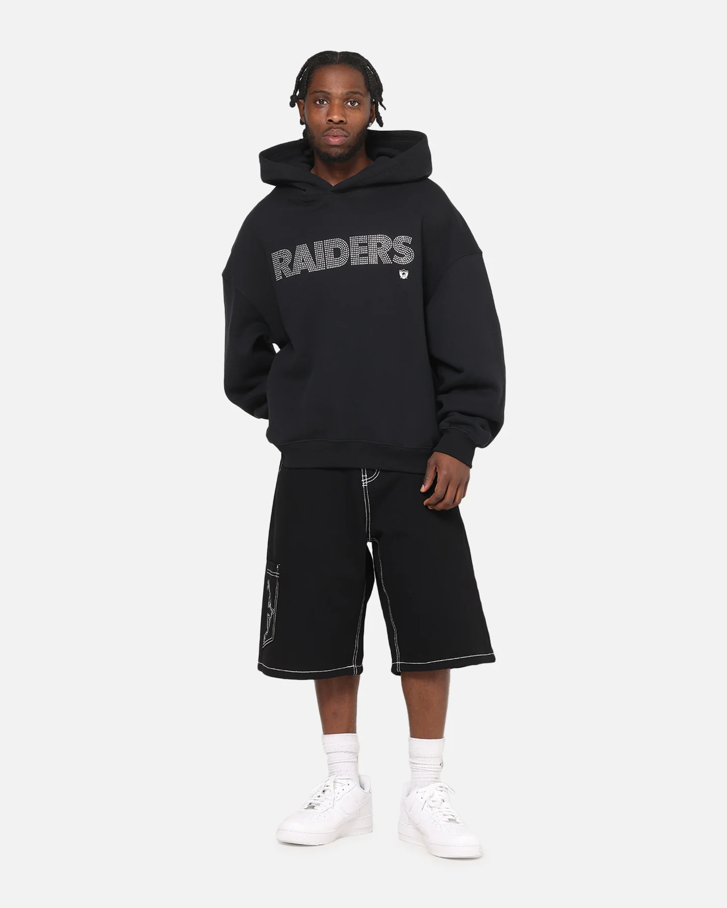 Mitchell & Ness Las Vegas Raiders Rhinestone Hoodie Faded Black