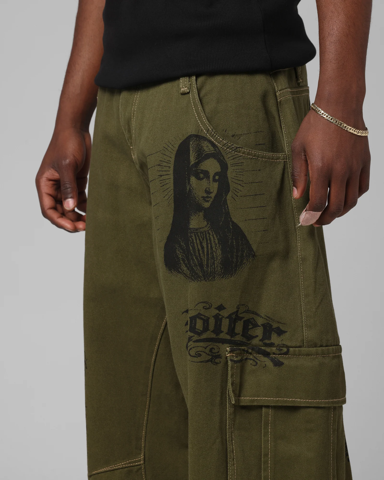 Loiter Layered Holy Fire Cargo Pants Khaki