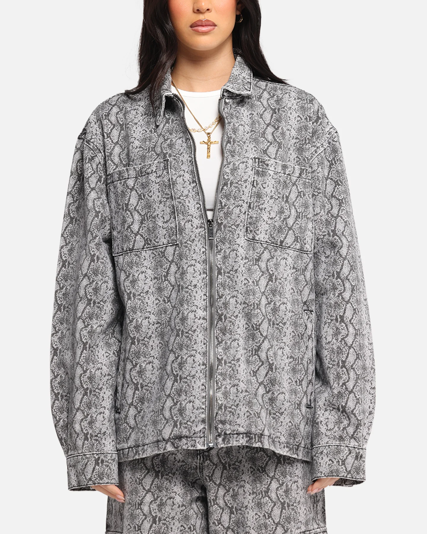 XXIII Snake Skin Jacket Black Snake Print