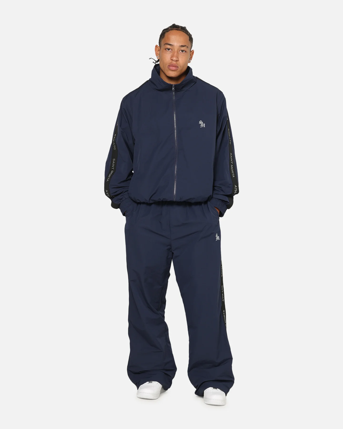 Saint Morta Athltc Zip Jacket Dark Royal/White