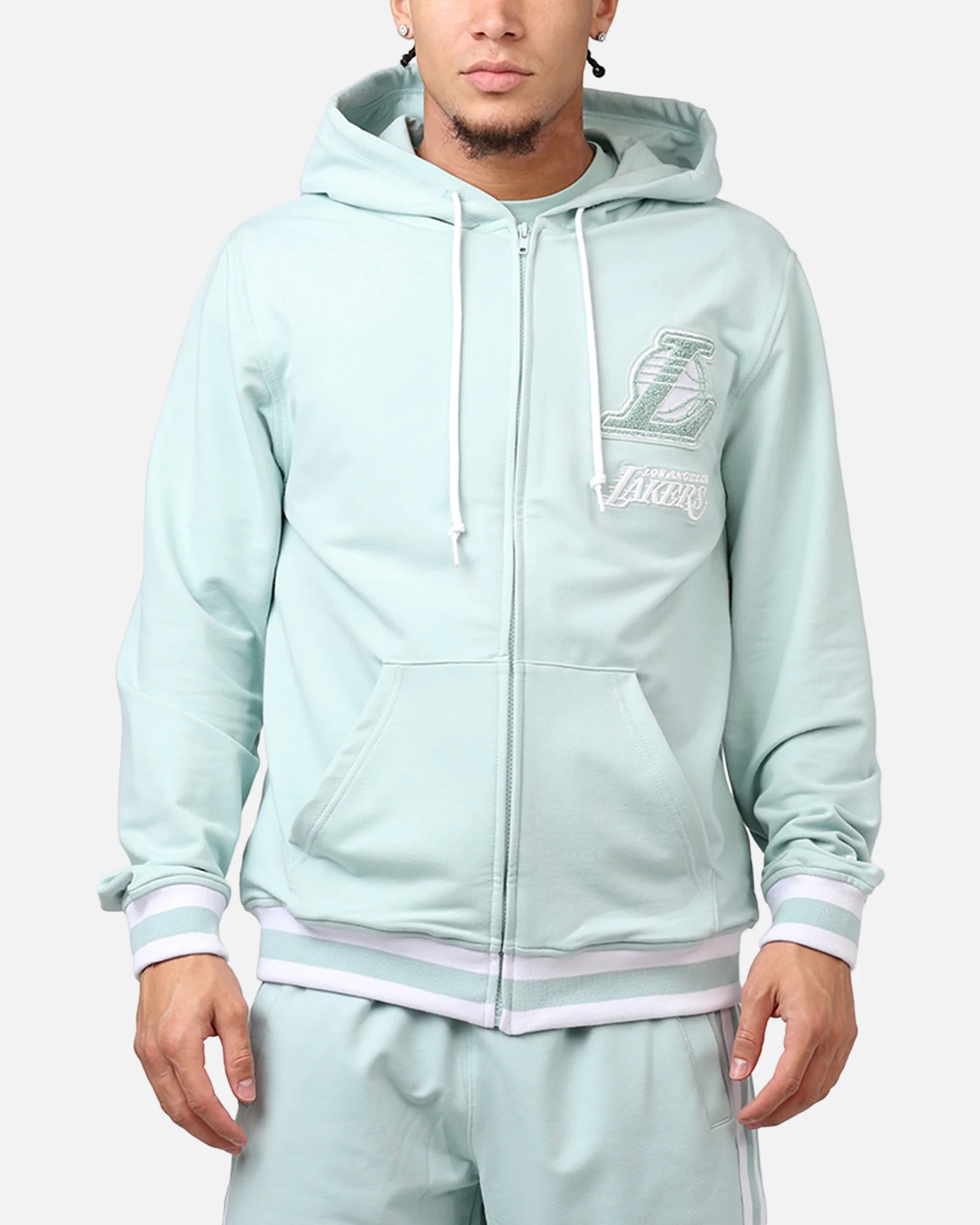 New Era Los Angeles Lakers 'Logo Select Mint' Full Zip Hoodie Mint/White