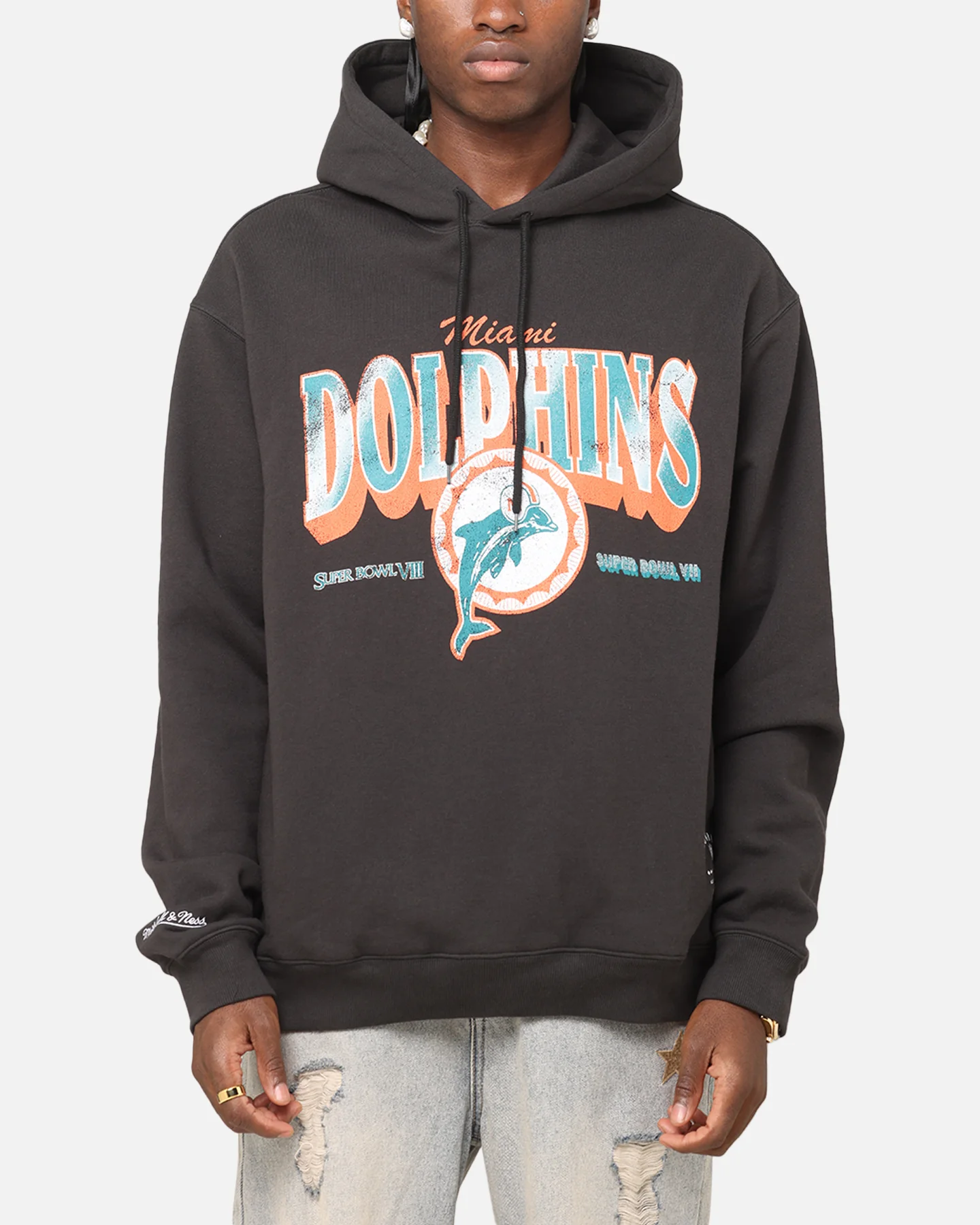 Mitchell & Ness Miami Dolphins Arch Hoodie Faded Black